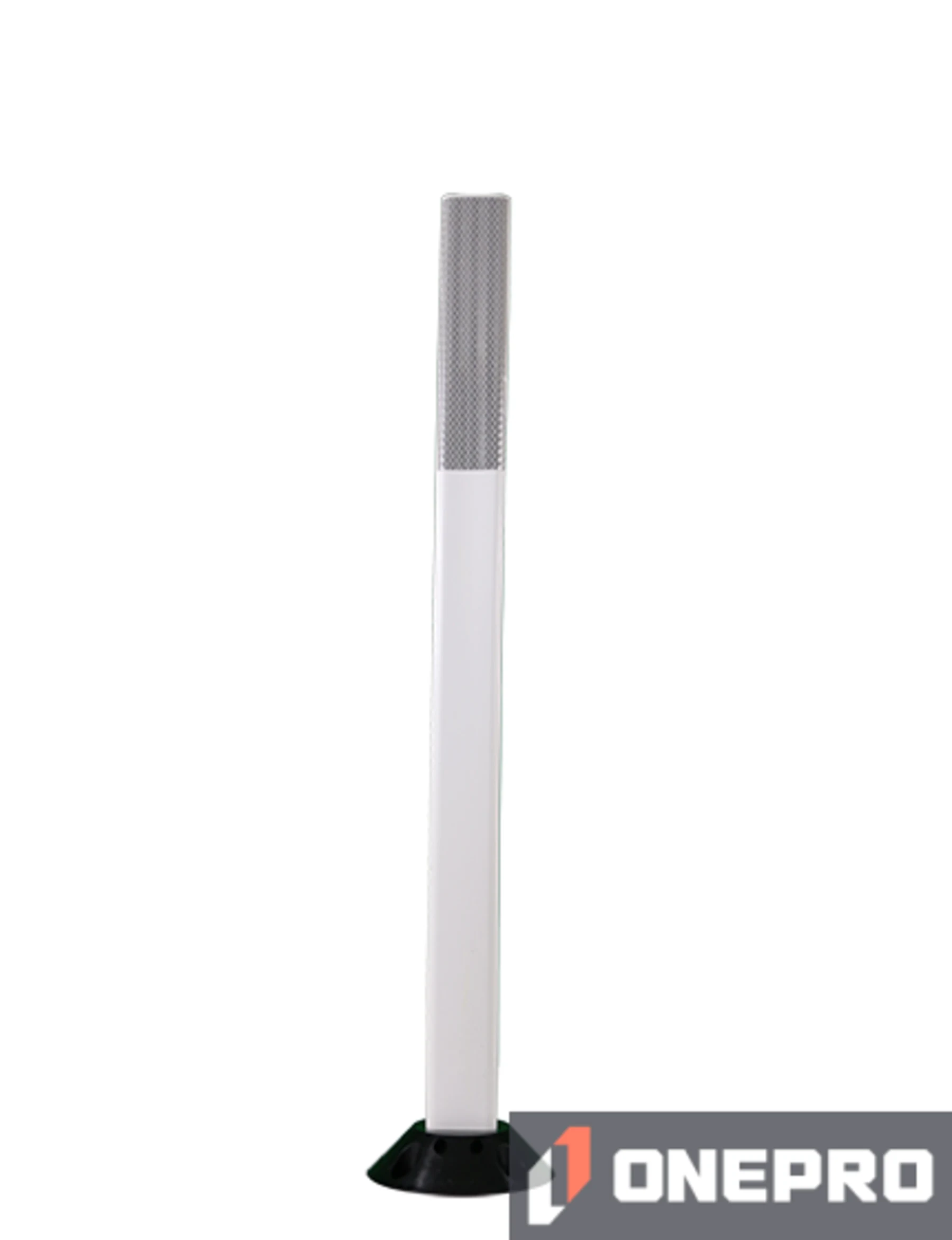 42\" White Cloverleaf Delineator w/two (2) 3\" white reflective collars \u0026 Adhesive Mounting Hardware
