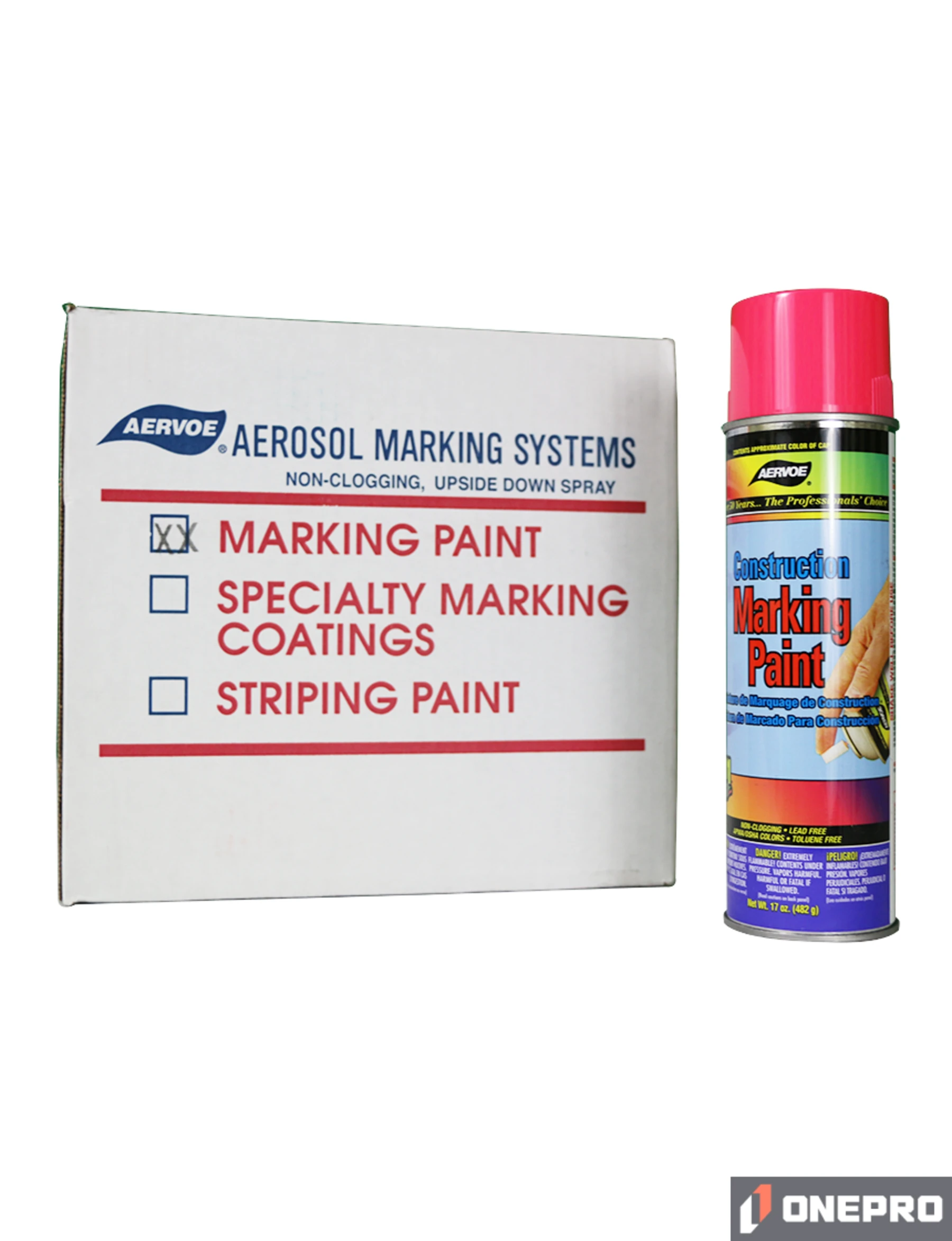 Fluorescent Pink Construction Marking Paint (Case of 12)