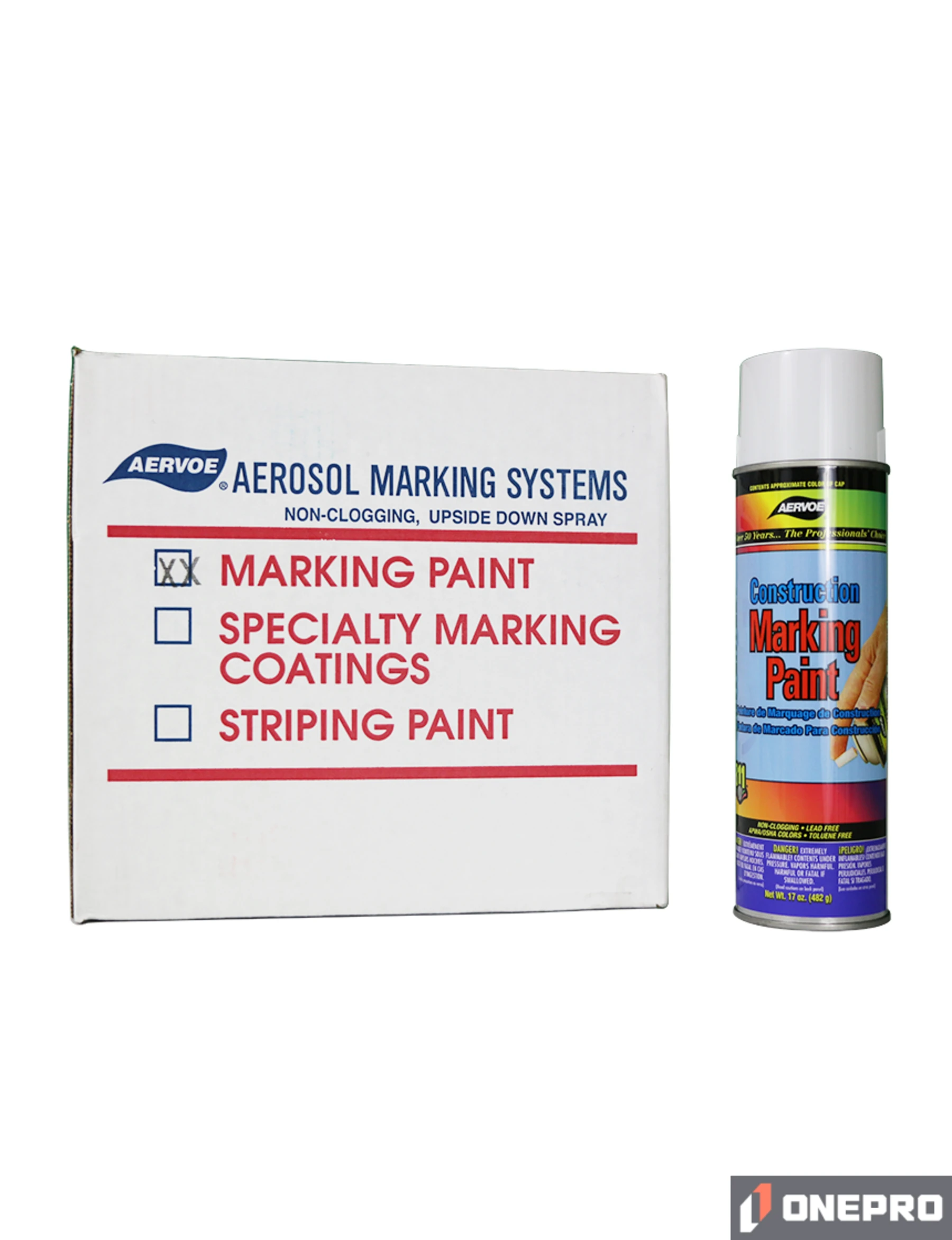 White Construction Marking Paint (Case of 12)
