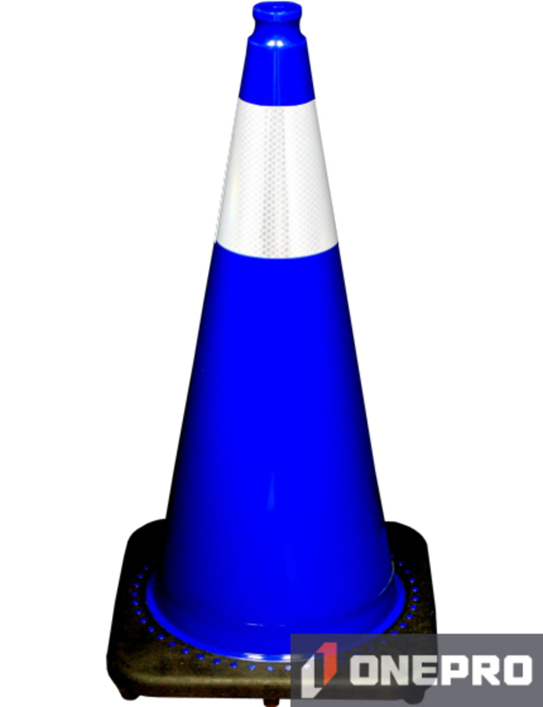 Blue 28” 7.0 lb Black Base Cone with 6” Reflective Collar