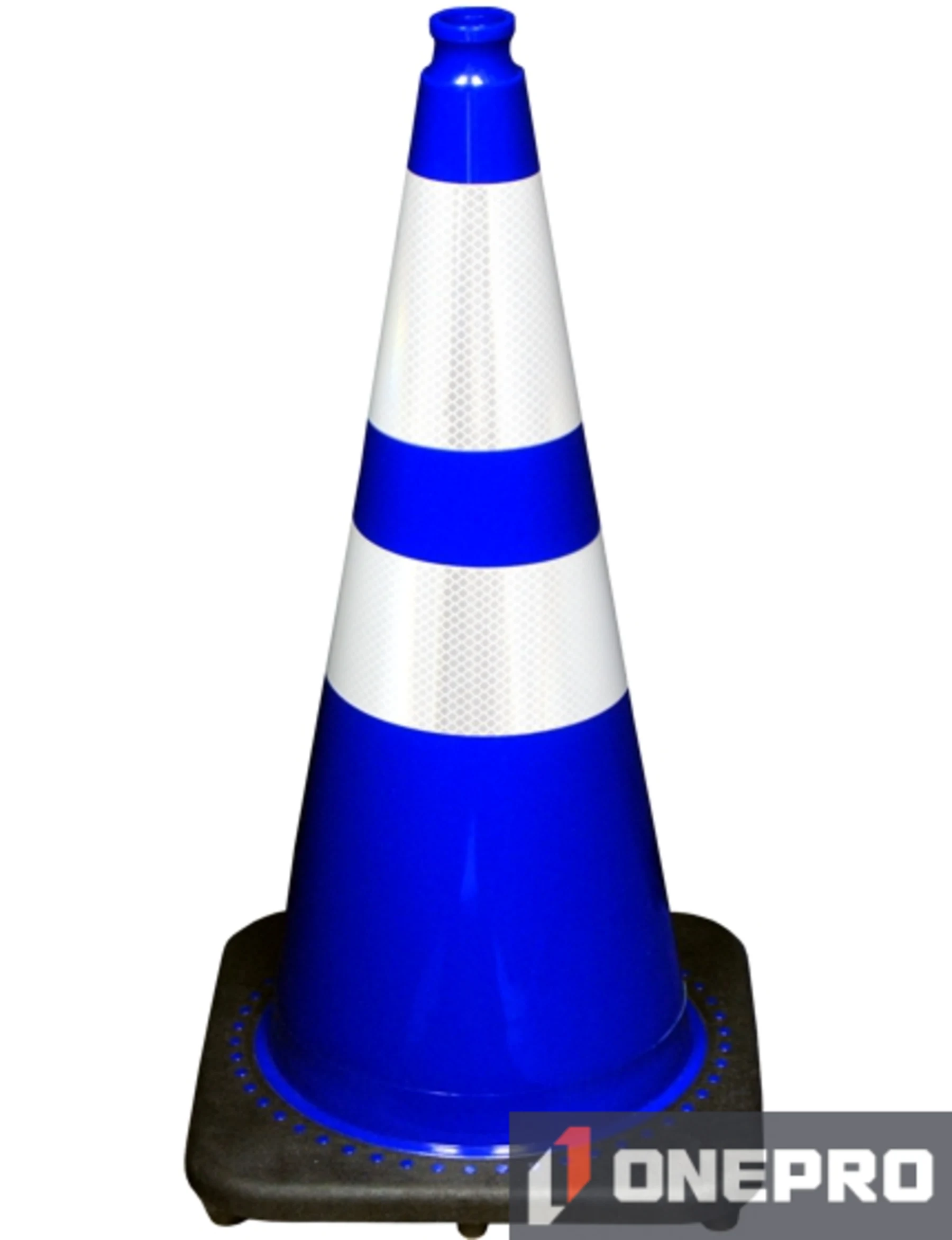 28\" Blue Traffic Cone w/6\" \u0026 4\" Reflective Collars