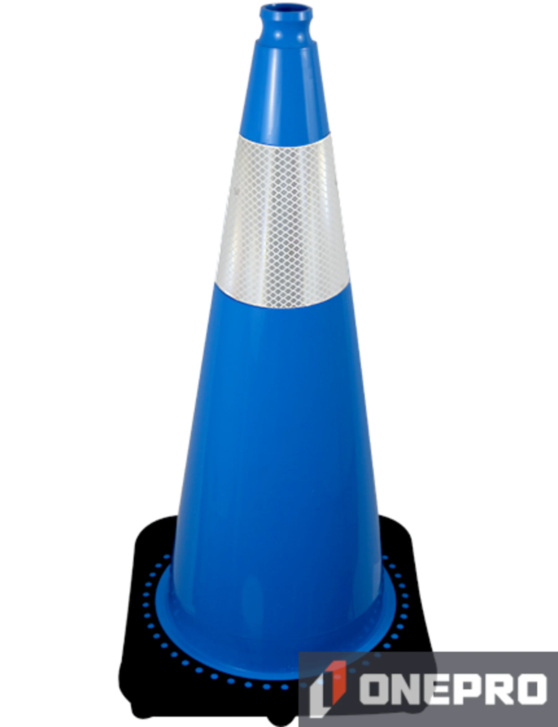 Light Blue 28” 7.0 lb Black Base Cone with 6” Reflective Collar