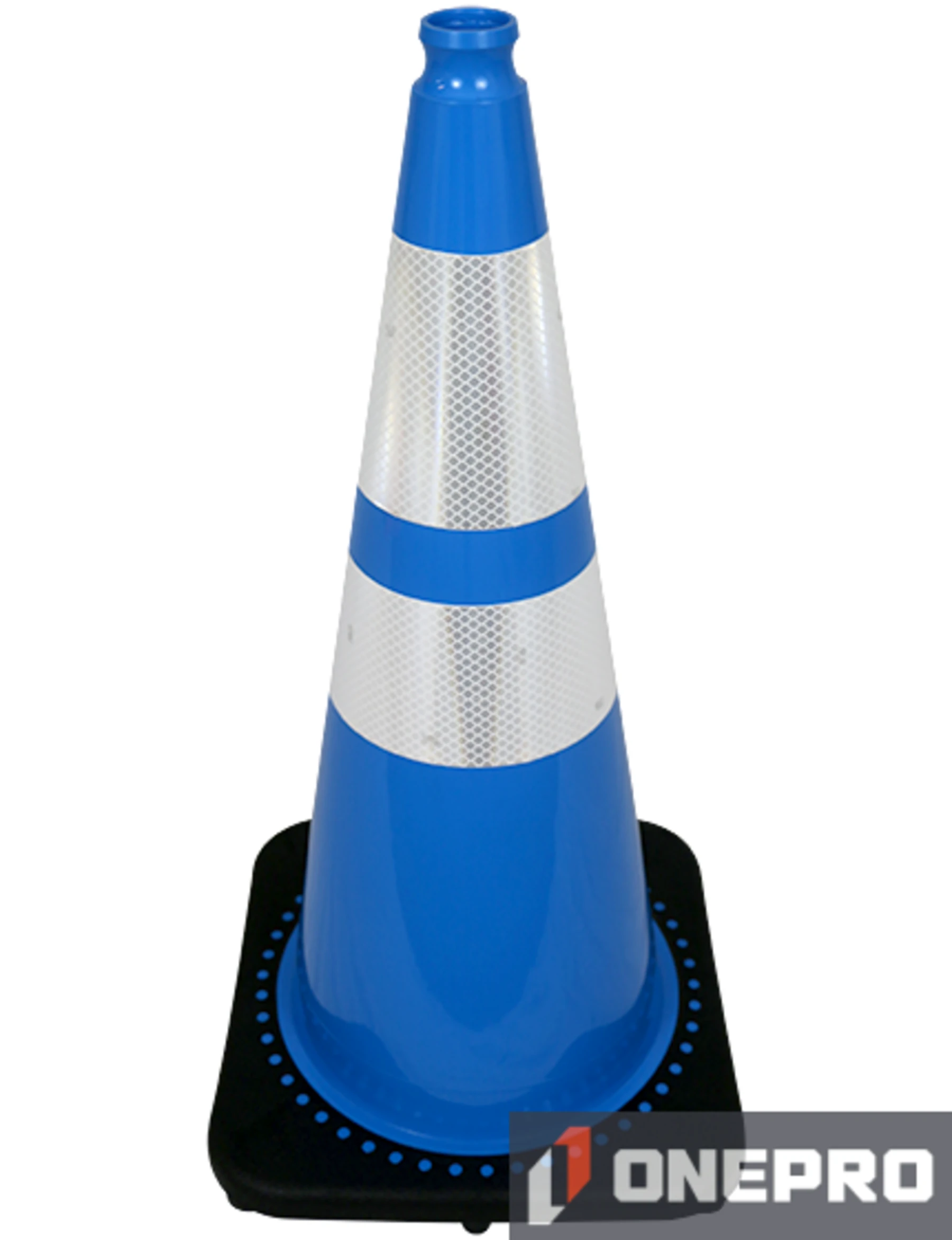 28\" Light Blue Traffic Cone w/6\" \u0026 4\" Reflective Collars