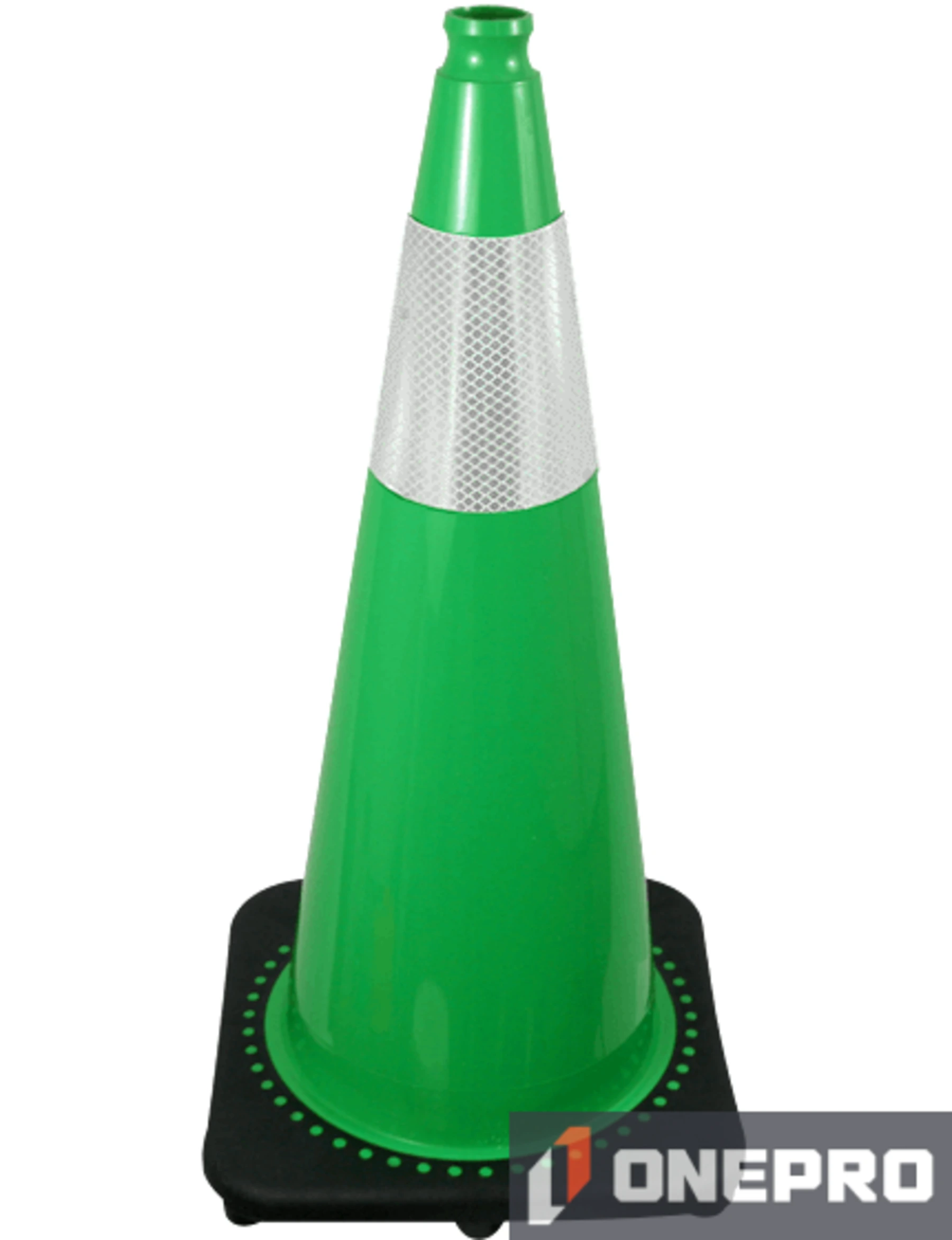 Green 28” 7.0 lb Black Base Cone with 6” Reflective Collar