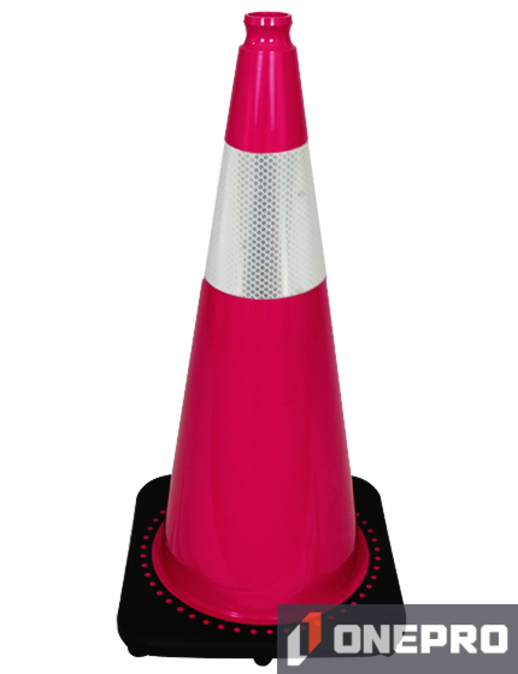 Pink 28” 7.0 lb Black Base Cone with 6” Reflective Collar