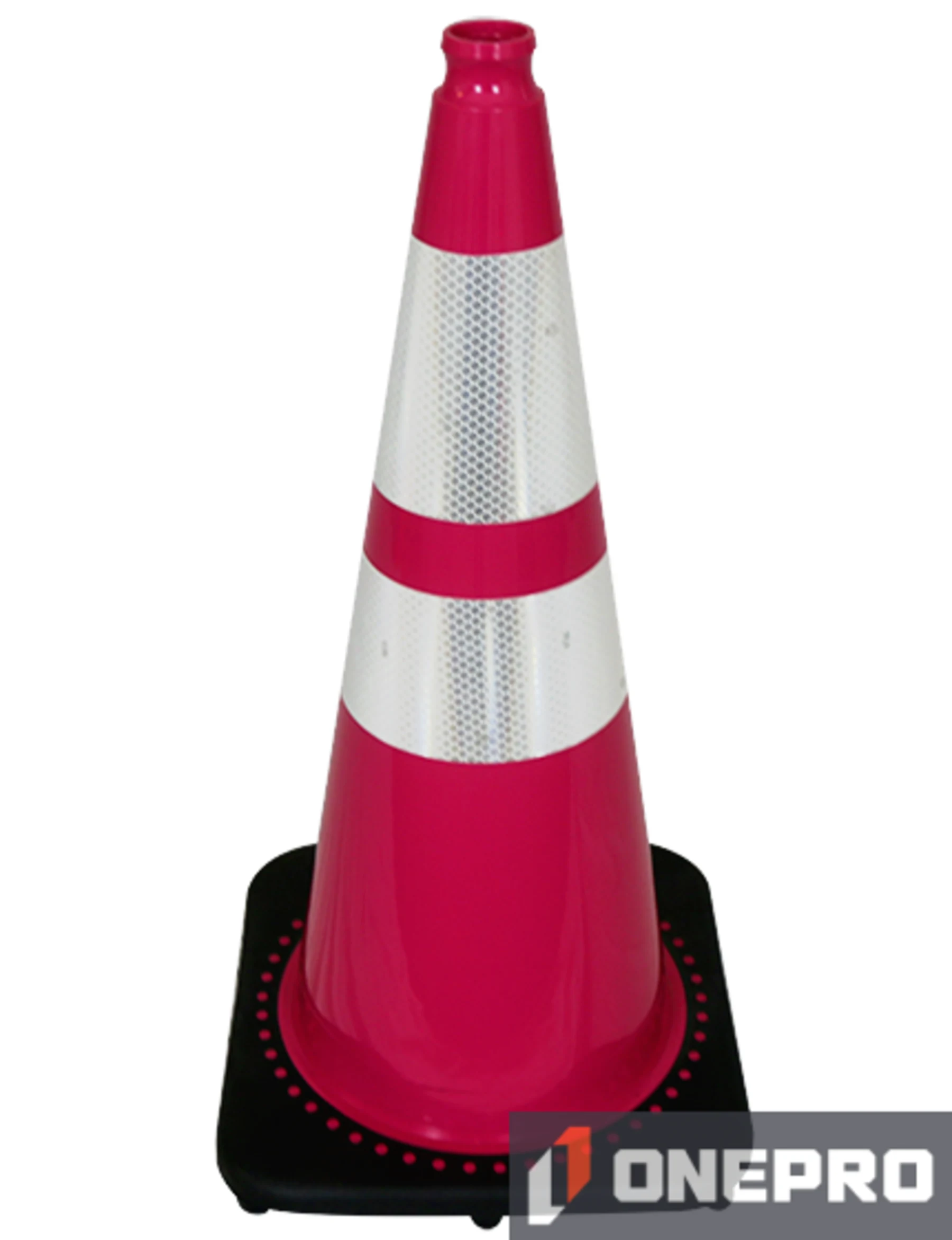 28\" Pink Traffic Cone w/6\" \u0026 4\" Reflective Collars