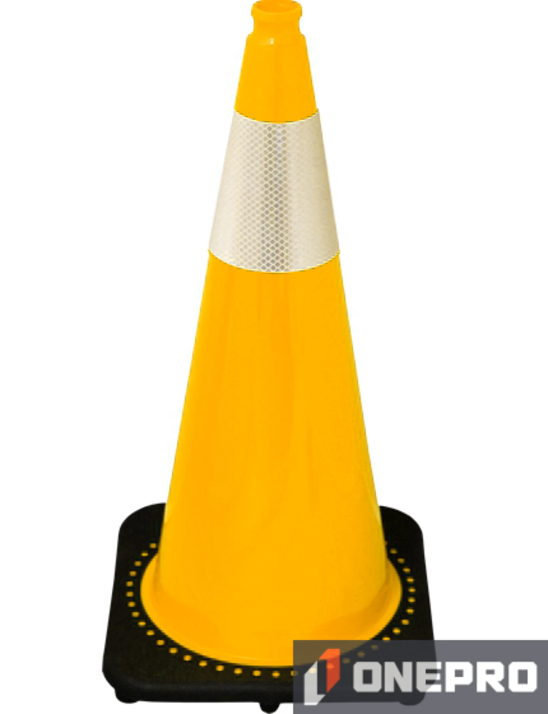 Yellow 28” 7.0 lb Black Base Cone with 6” Reflective Collar