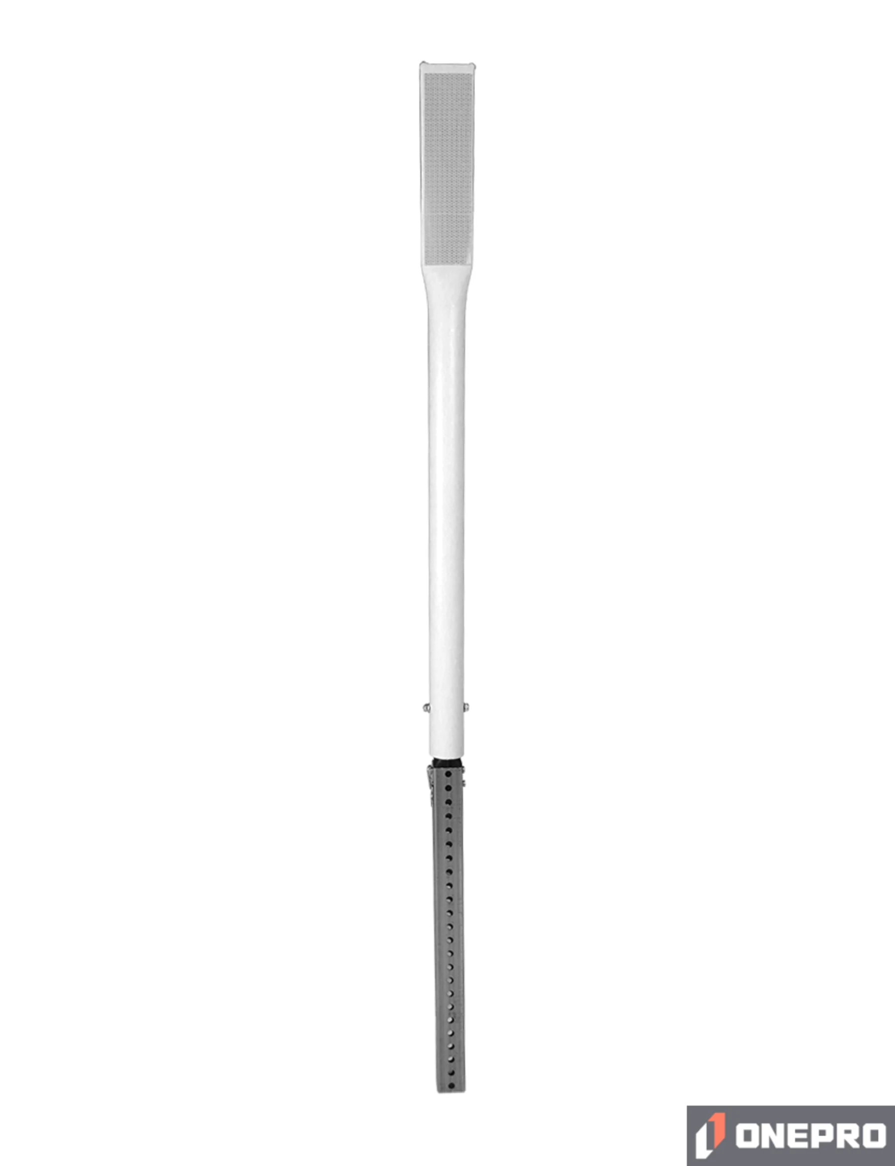 48\" White Driveable Delineator with 12\" X 3\" White Reflective Sheeting