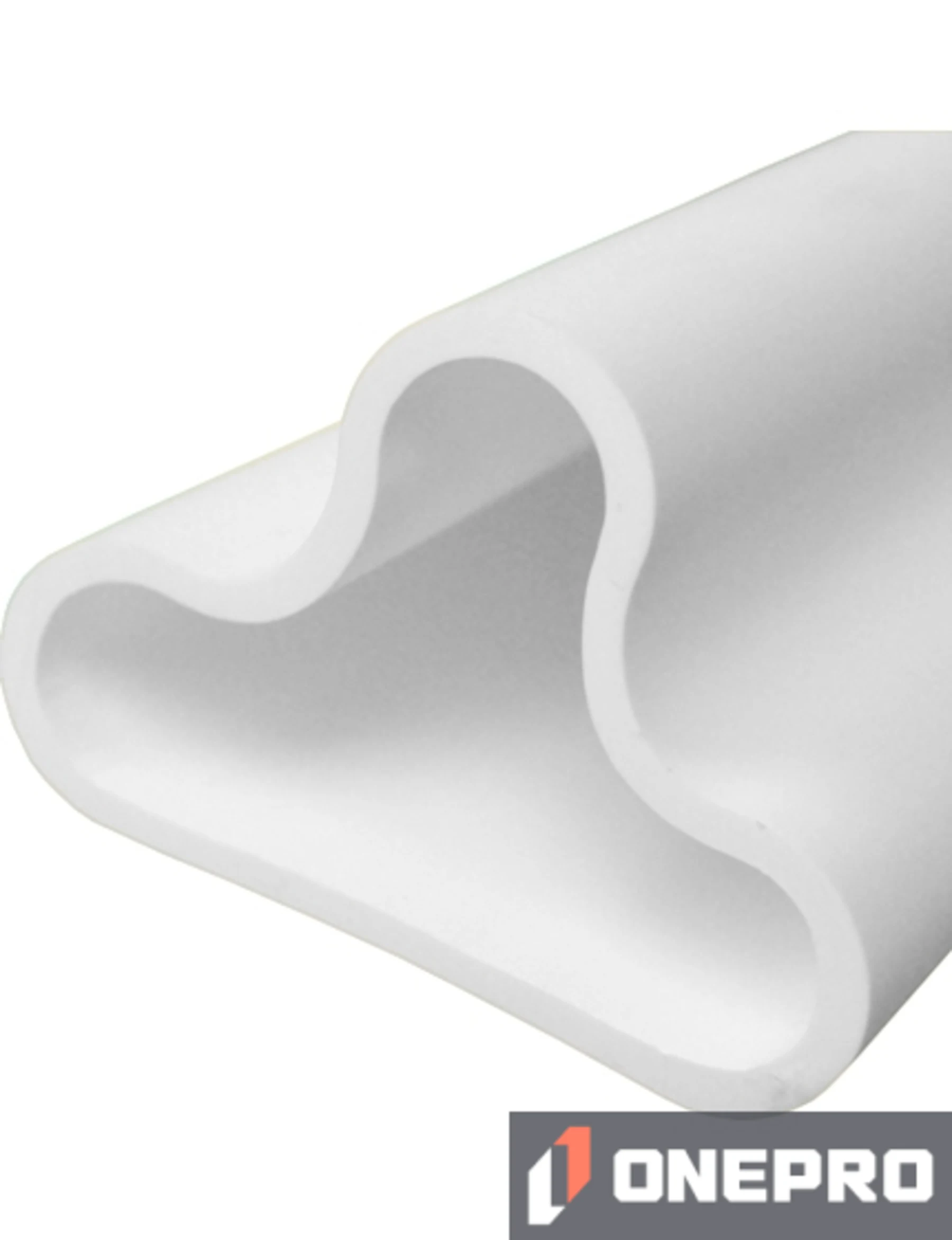 42\" White Clover-Leaf Urethane Delineator Post, Surface Mount Base and Fasteners for Concrete