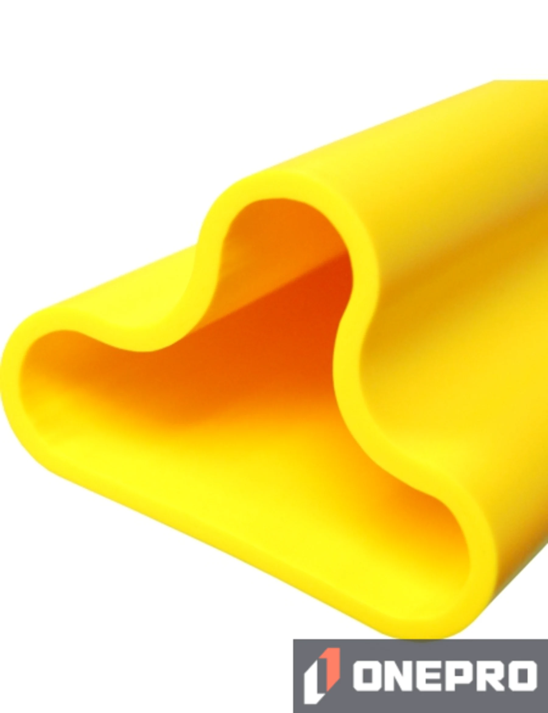 42\" Yellow Clover-Leaf Urethane Delineator Post,Surface Mount Base, 2 Ref Stripe,Fasteners for Cncrt