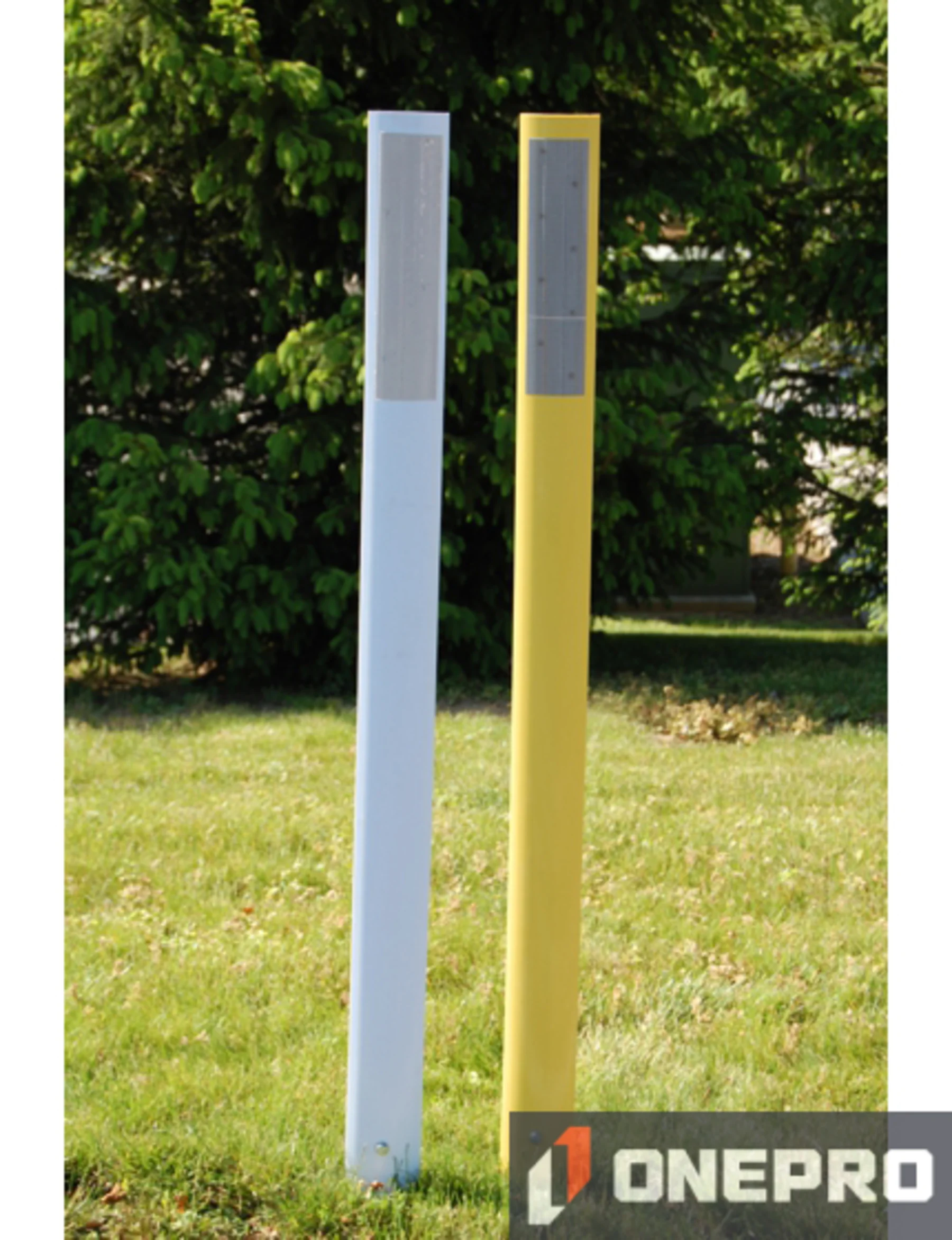 56\" Tall, Reflective, Yellow, Flexible Delineator Post w/12\" Galvanized U-Channel Stake