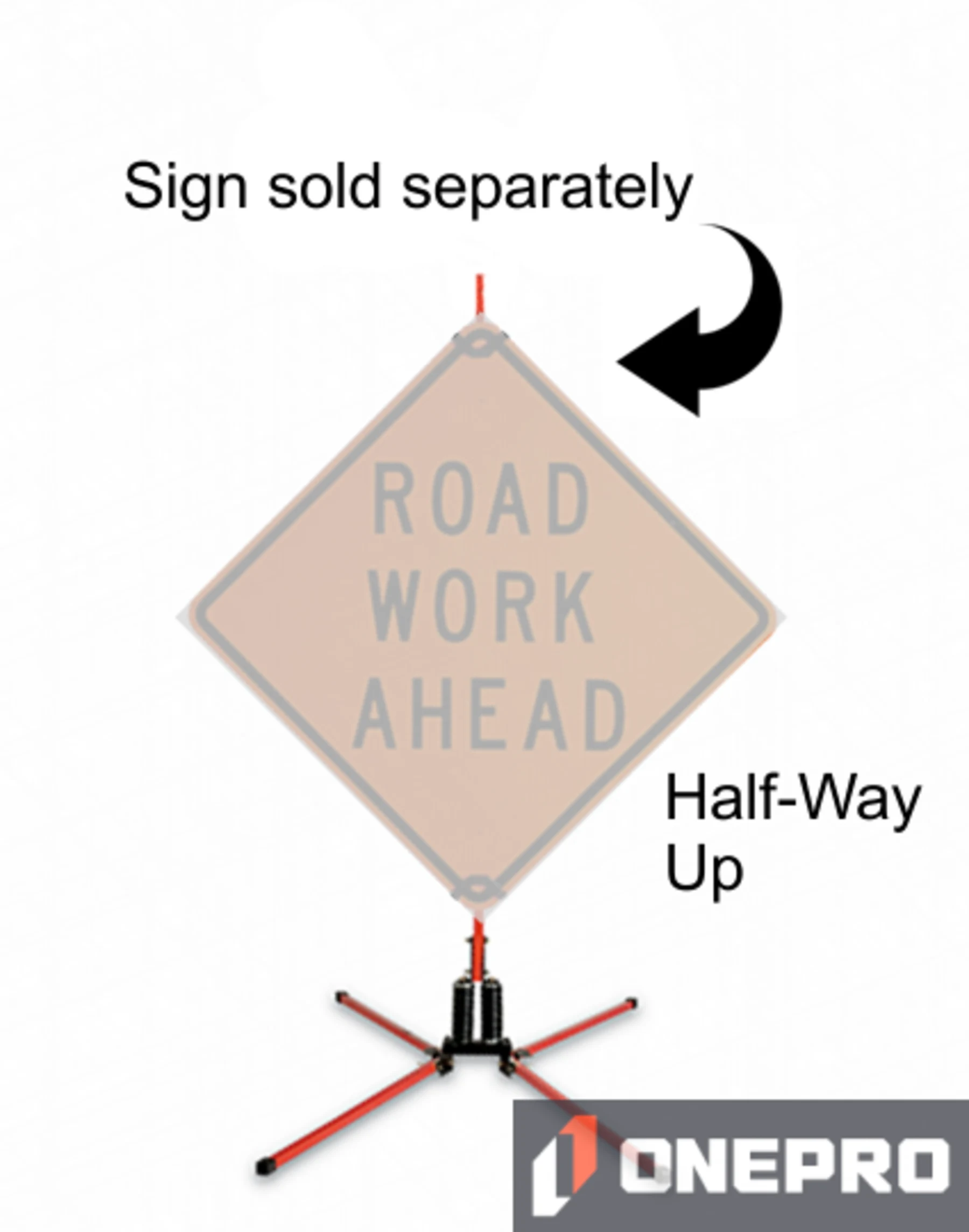 Little Buster, Dual Spring, Telescoping Sign Stand w/ Roll-Up Sign Mounting Bracket