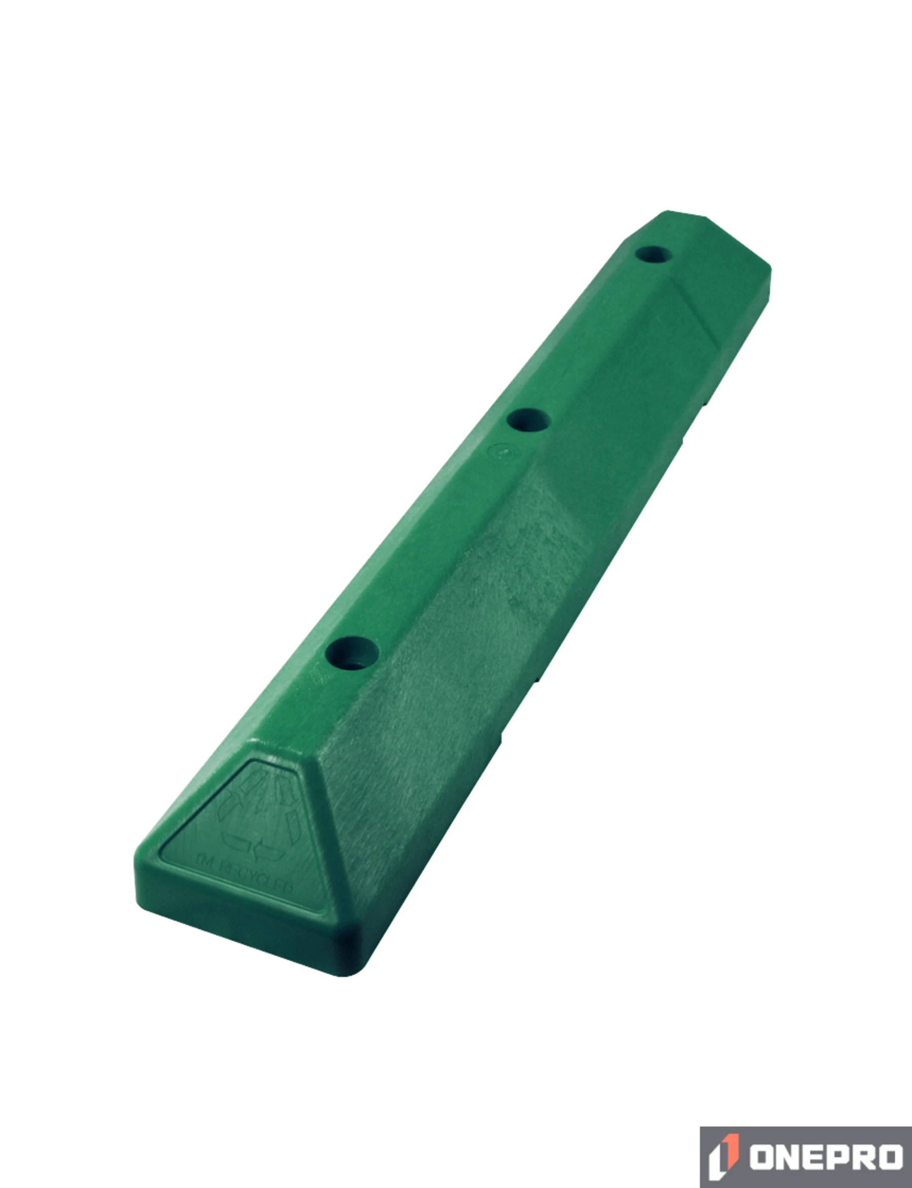 3\u0027 Green EV Recycled Plastic \u0027Commercial\u0027 Parking Block w/three 18\" Galvanized Steel Spikes