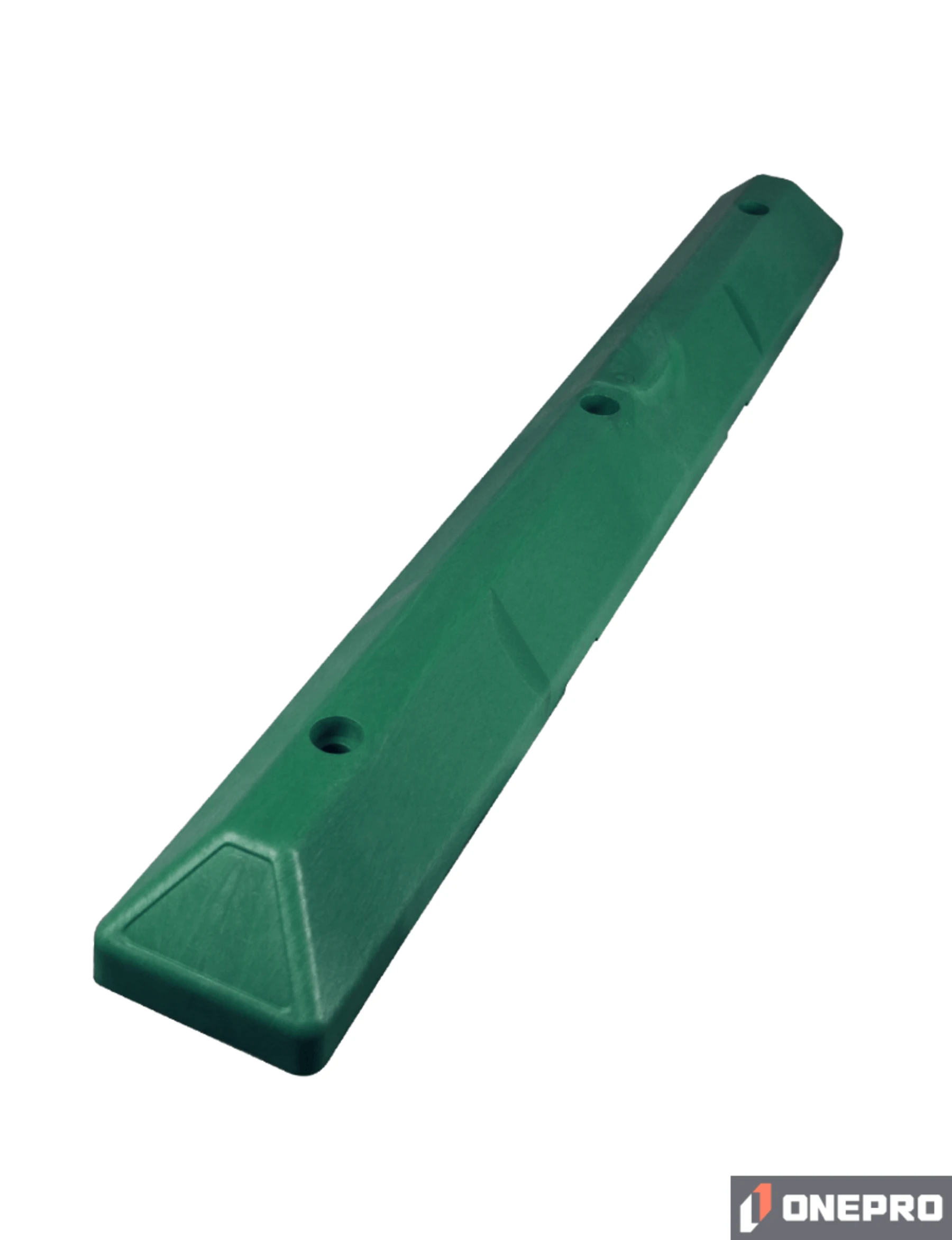 4\u0027 Green EV Recycled Plastic \u0027Commercial\u0027 Parking Block w/three 18\" Galvanized Steel Spikes