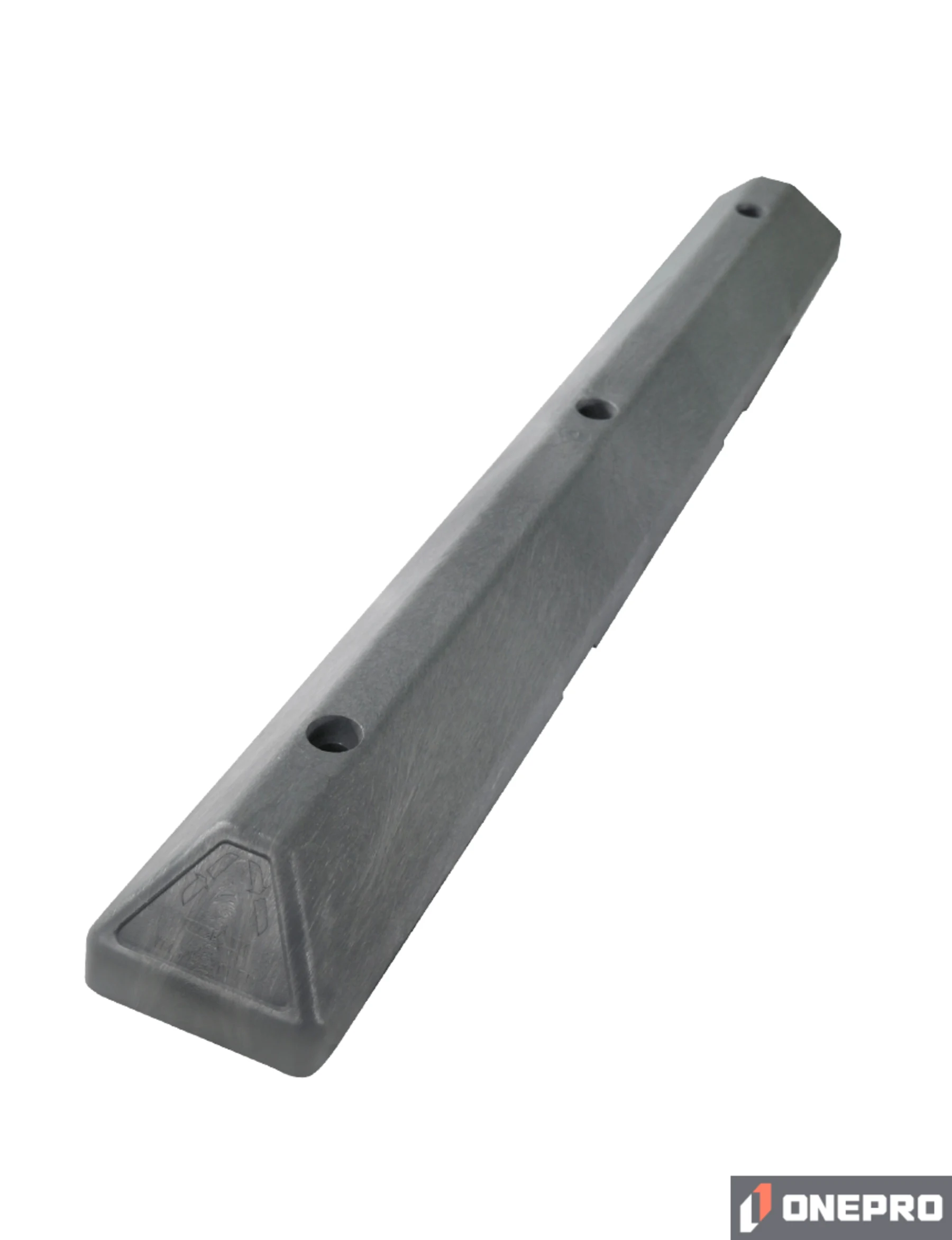 4\u0027 Gray Recycled Plastic \u0027Commercial\u0027 Parking Block w/three 12\" Galvanized Steel Spikes