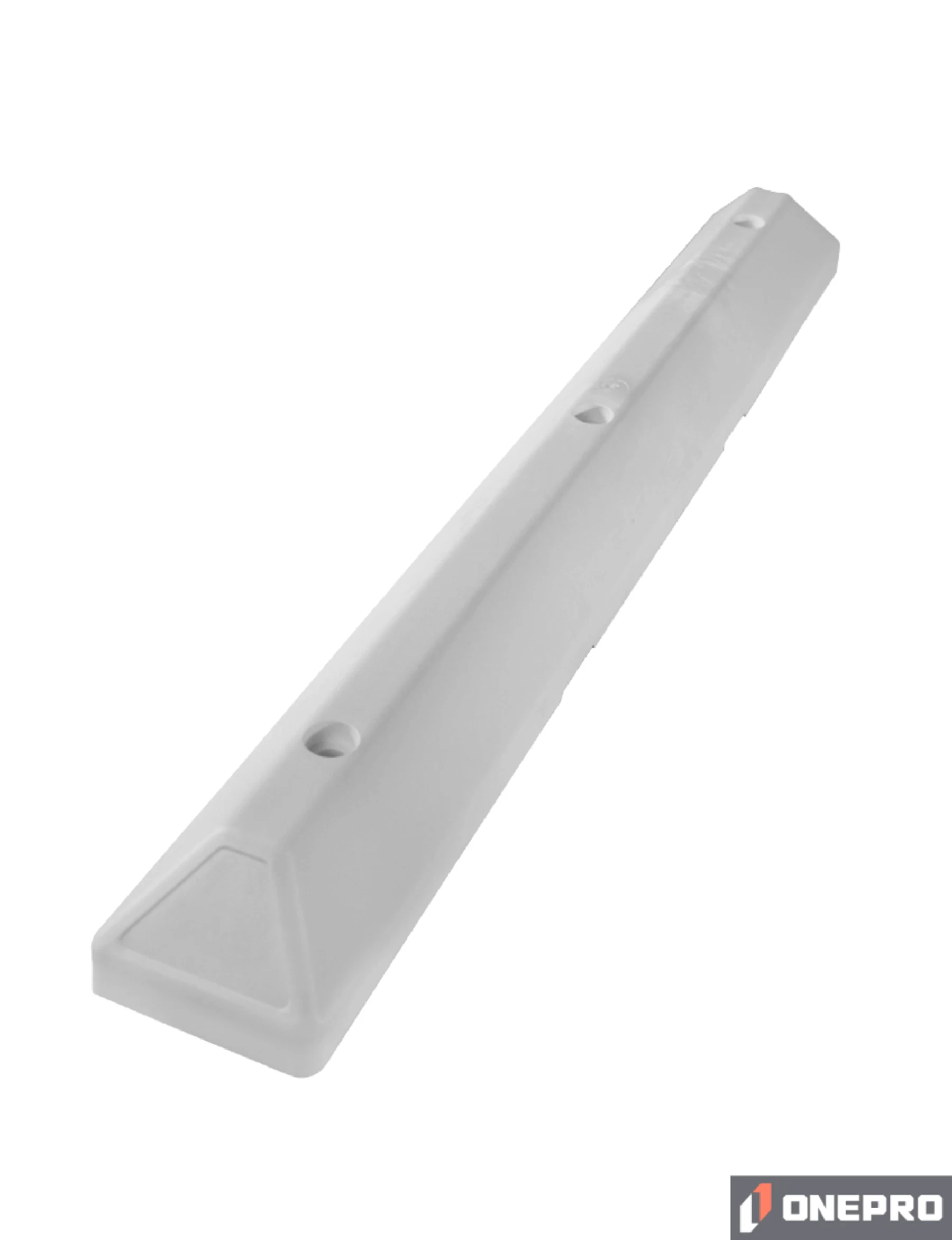4\u0027 White Recycled Plastic \u0027Commercial\u0027 Parking Block w/three 18\" Galvanized Steel Spikes