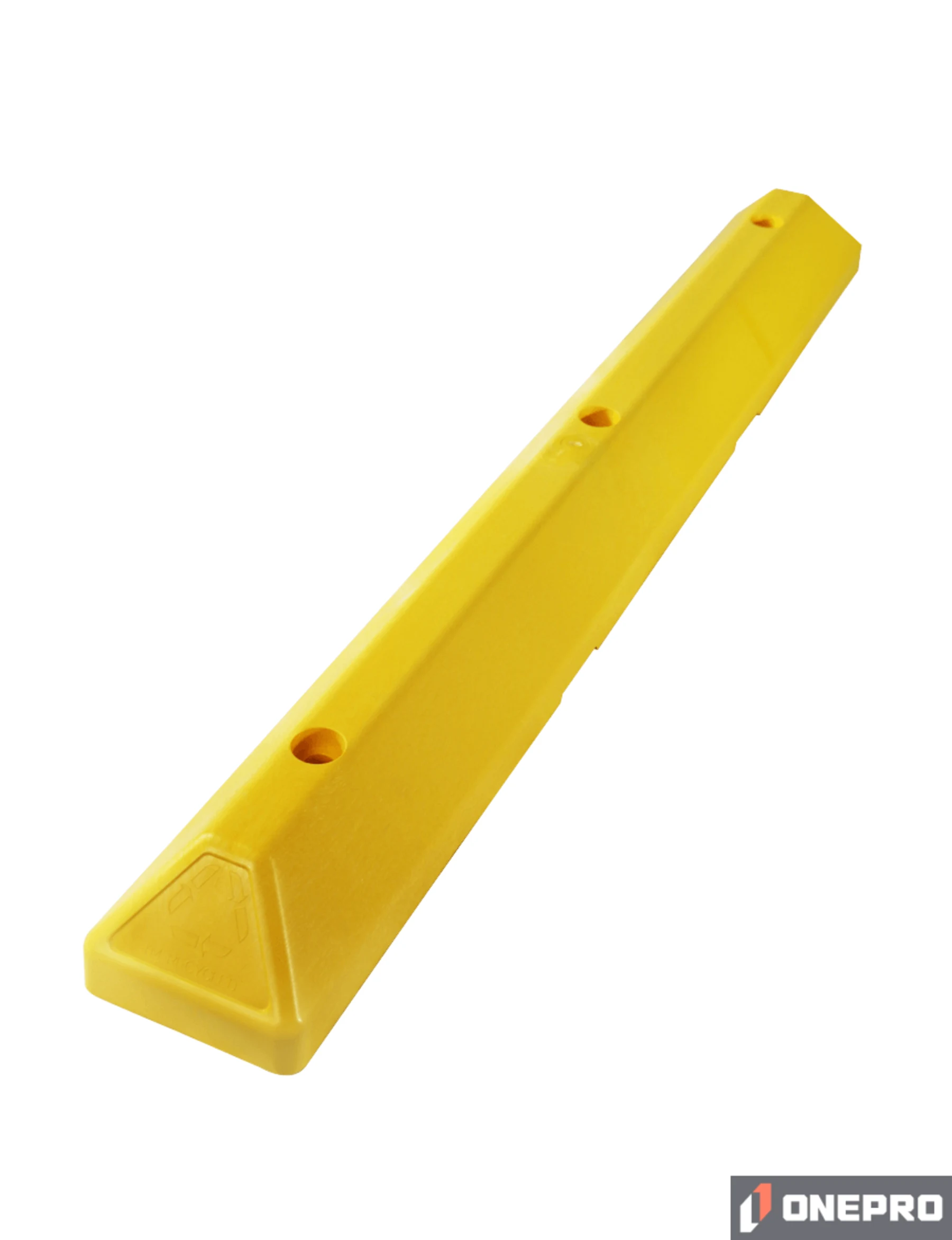 4\u0027 Yellow Recycled Plastic \u0027Commercial\u0027 Parking Block w/three 18\" Galvanized Steel Spikes