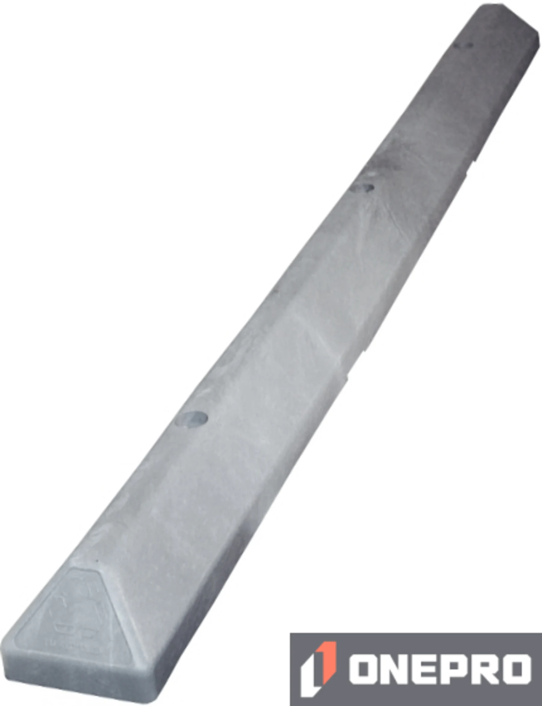 6\u0027 Gray Recycled Plastic \u0027Commercial\u0027 Parking Block w/three 18\" Galvanized Steel Spikes