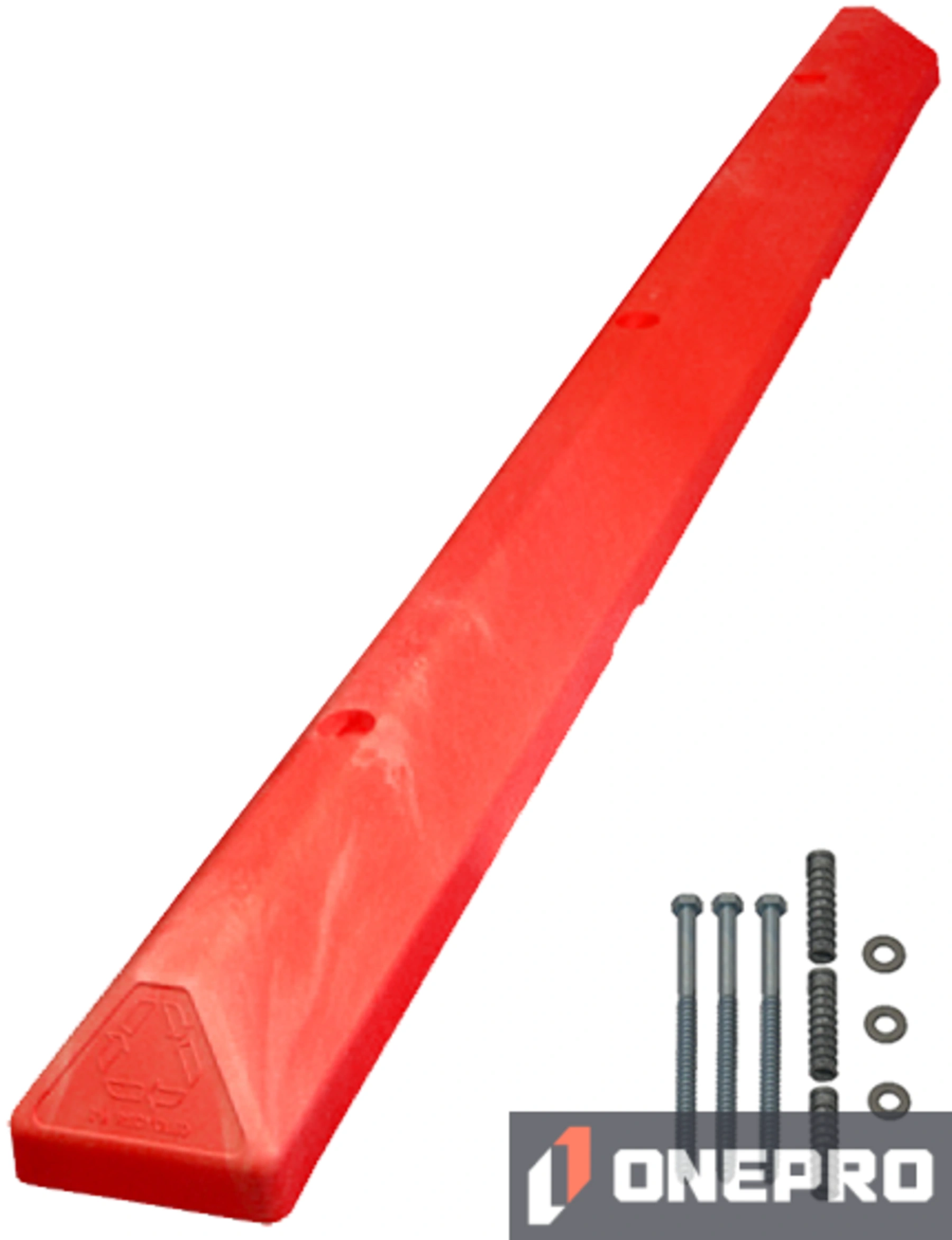 6\u0027 Red \u0027Commercial\u0027 Parking Block w/8\" Lags \u0026 Anchors