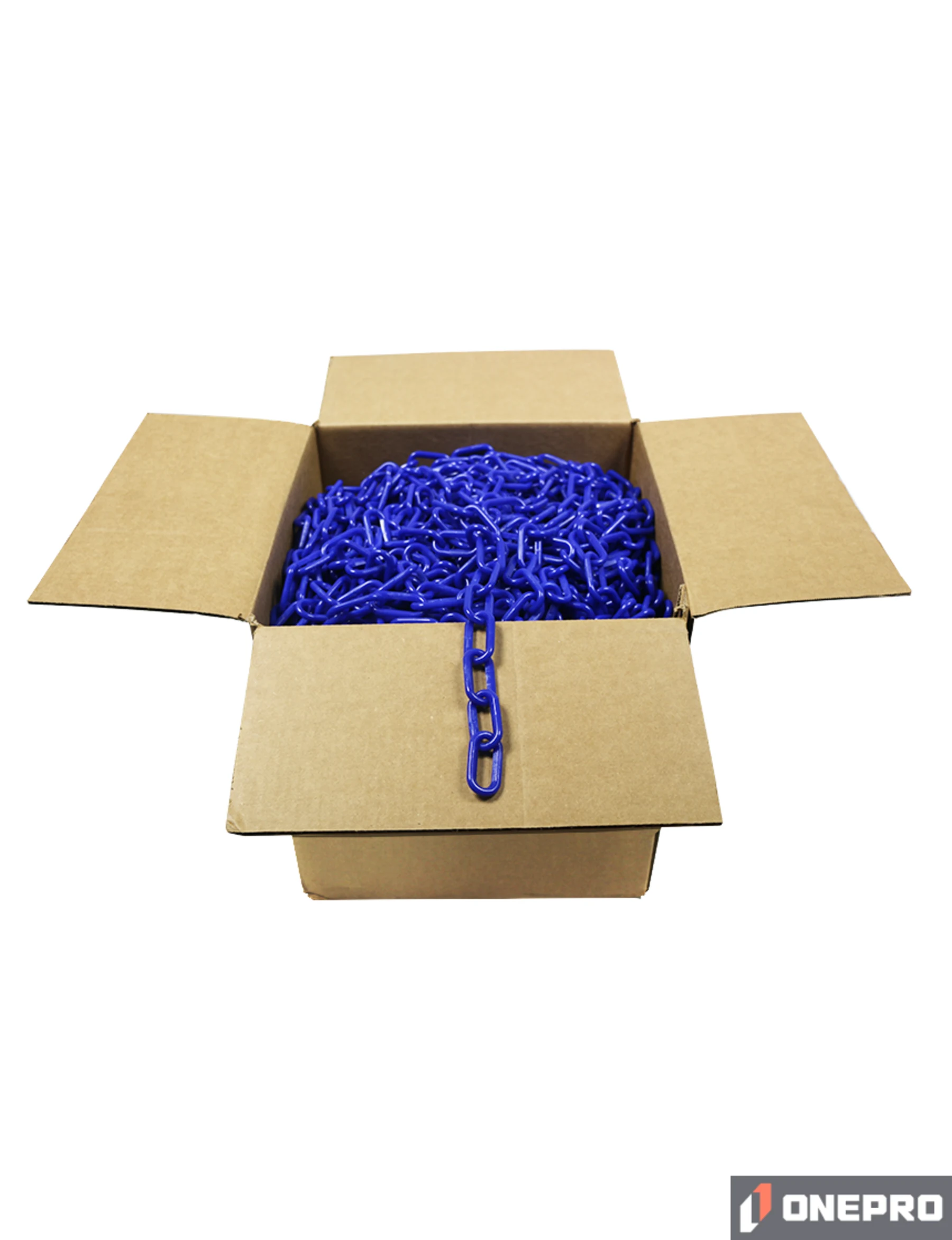 500\u0027 Box of Blue 2\" Link, Standard Plastic Chain