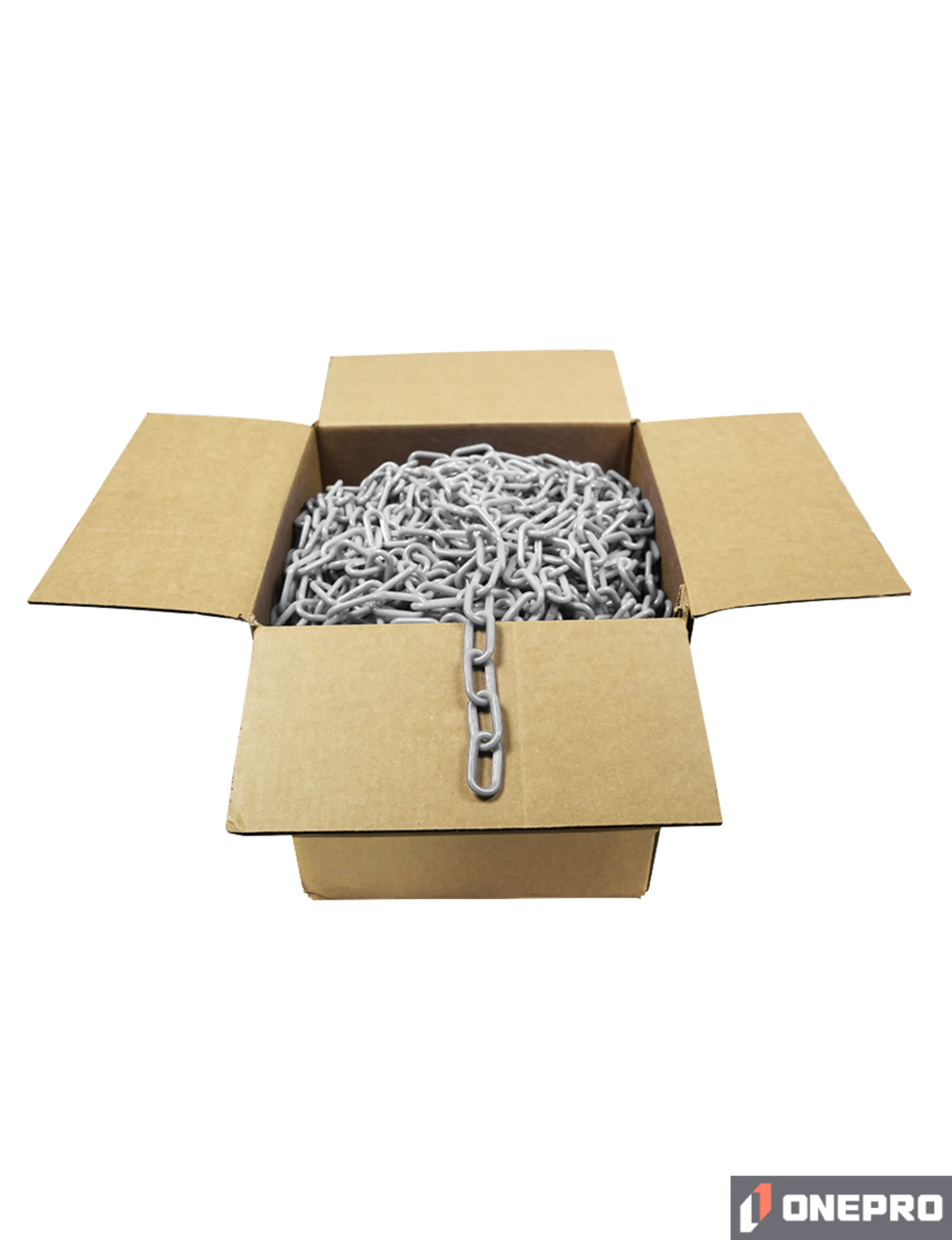 500\u0027 Box of White 2\" Link, Standard Plastic Chain