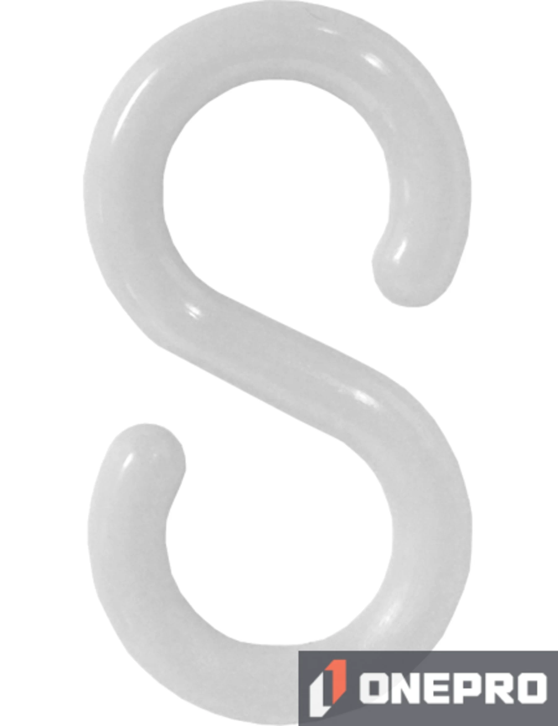 2\" White \"S\" Hook for Plastic Chain