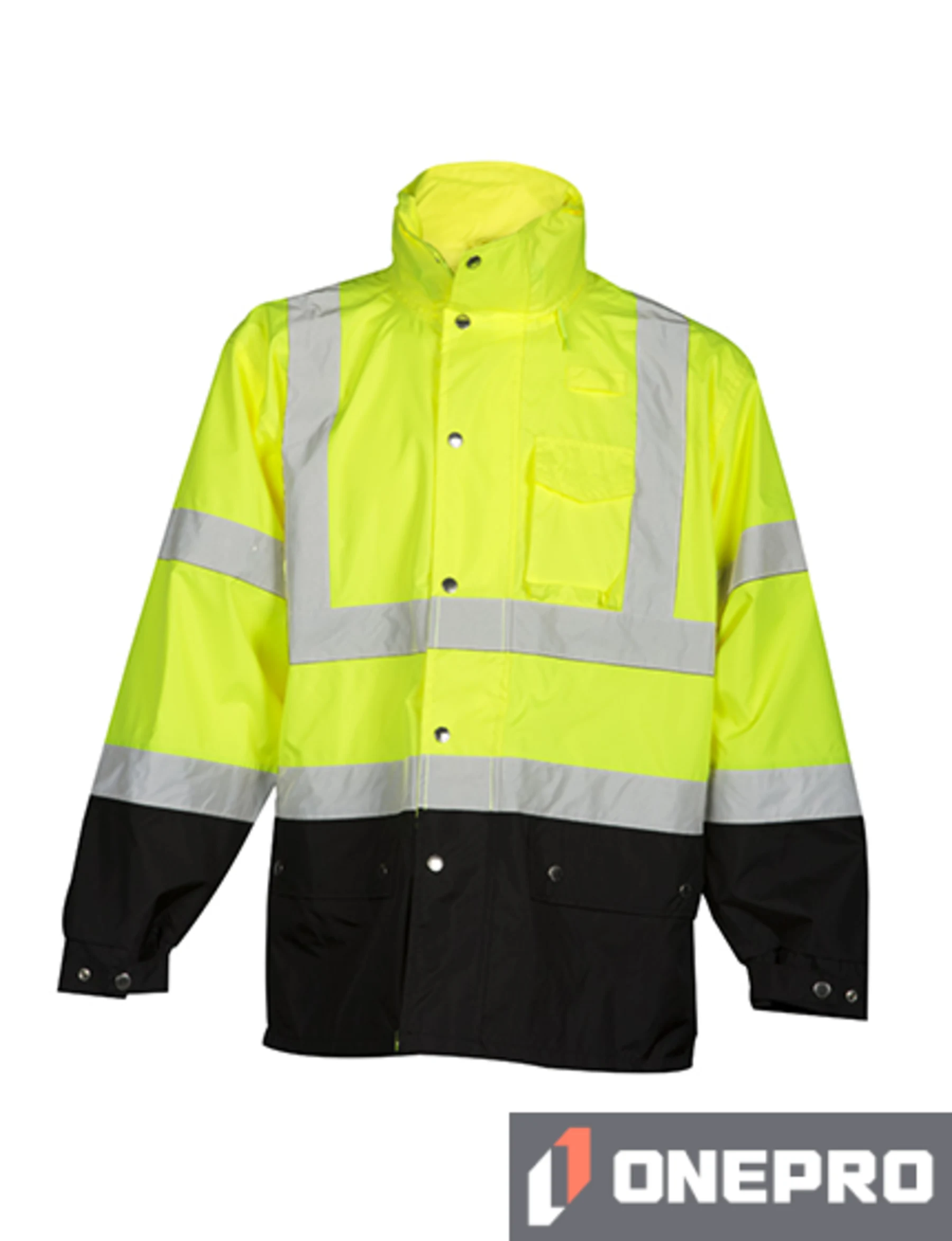 High Visibility Lime, Class 3 Storm Cover, Rainwear Jacket, Size L-XL