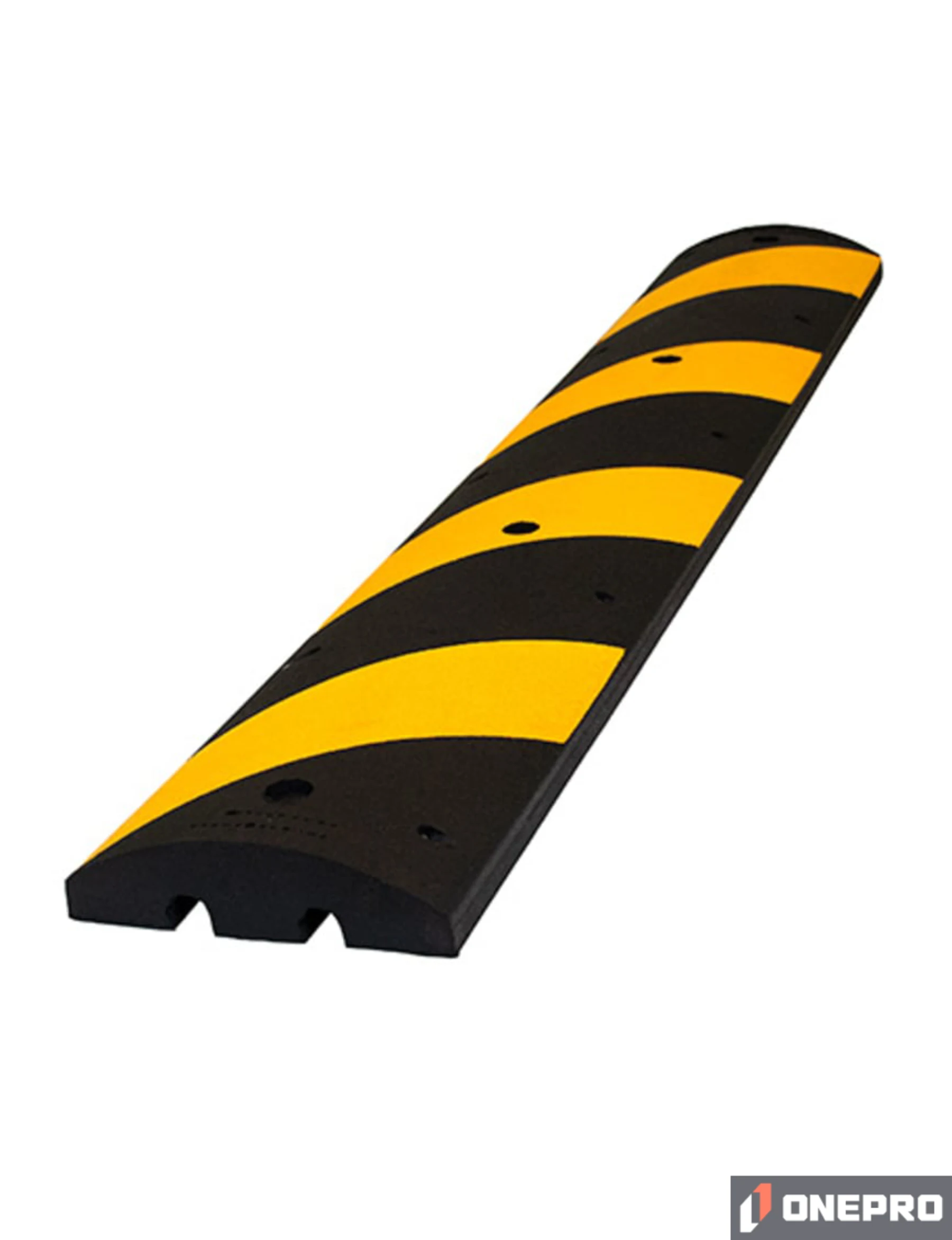 6\u0027 Reflective, Recycled Rubber \u0027Alley-Bump\u0027 w/ 12\" Galvanized Steel Spikes