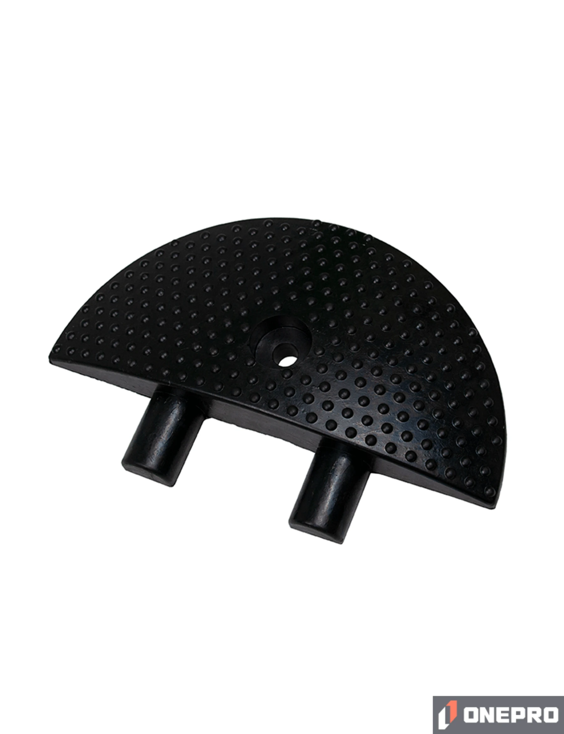 6\" Rounded End Cap for Rubber Speed Bump w/18\" Heavy-Duty Galvanized Steel Spike
