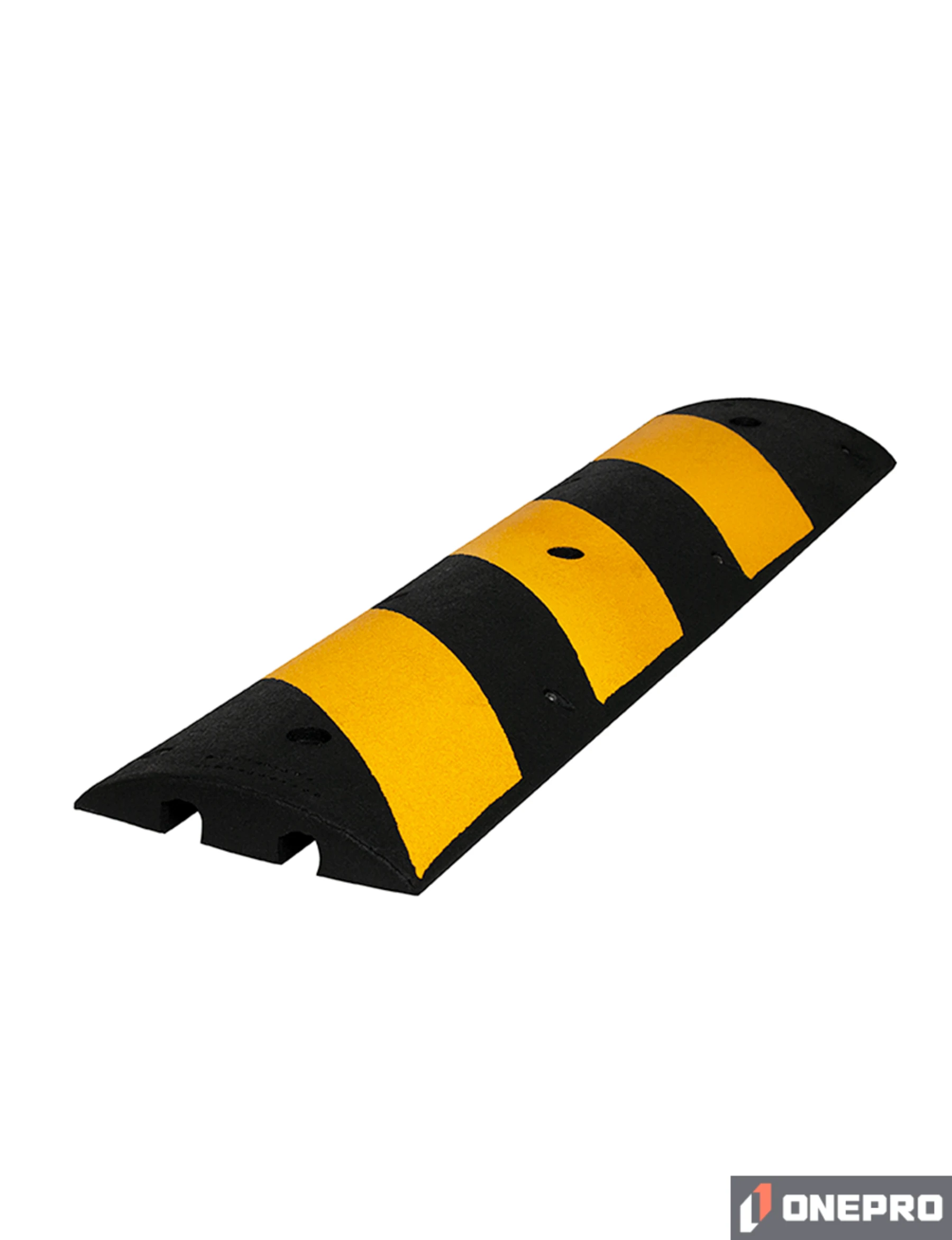 4\u0027 Reflective, Recycled Rubber Speed Bump w/5\" Lag Bolts \u0026 Anchors