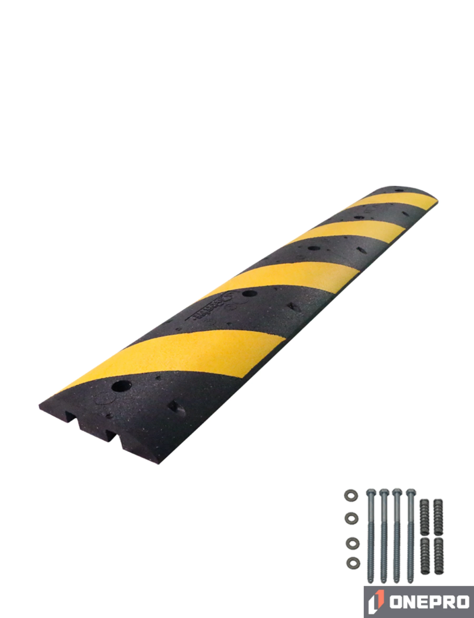 6\u0027 Clearline® Heavy Duty Rubber Speed Bump with Five (5) 5\" Lag Bolts