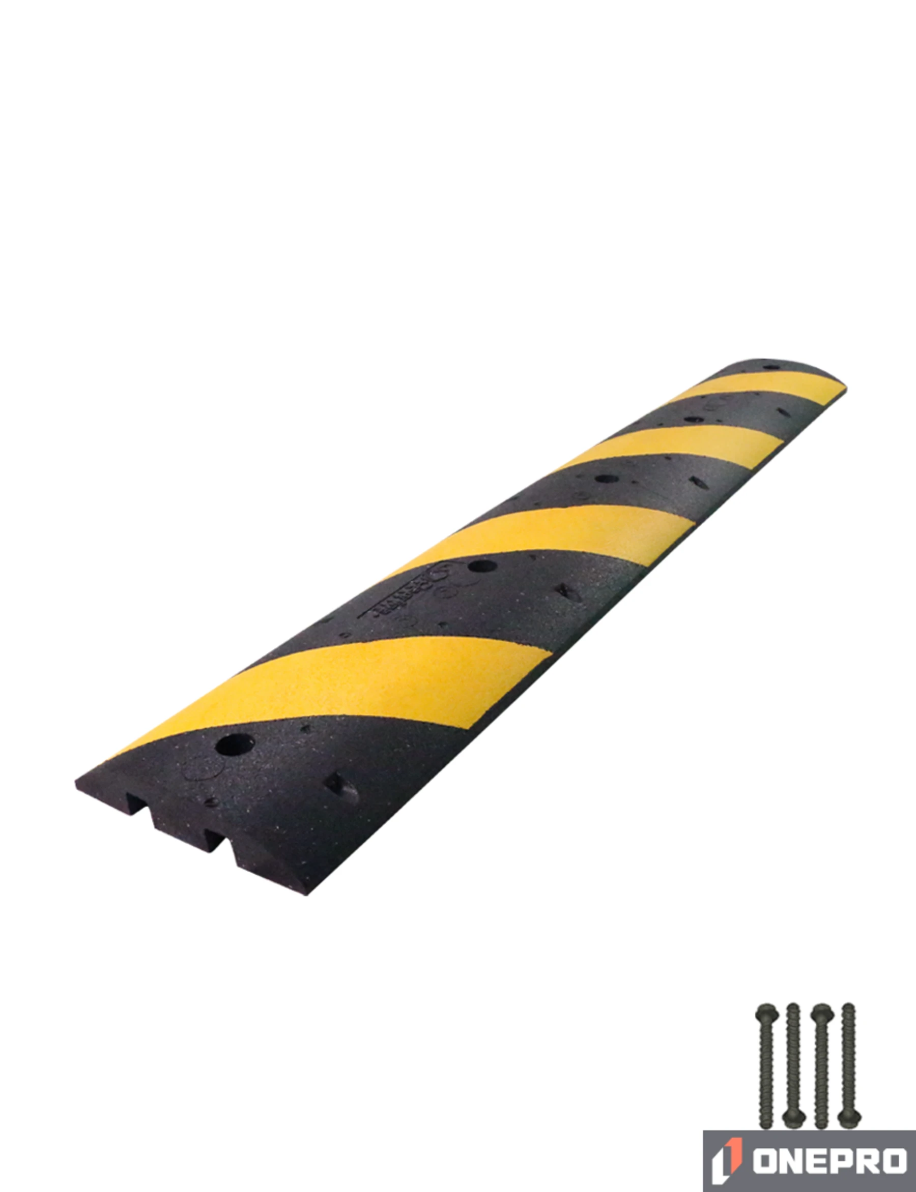 6\u0027 Clearline® Heavy Duty Rubber Speed Bump with Five (5) 3\" Concrete Bolts