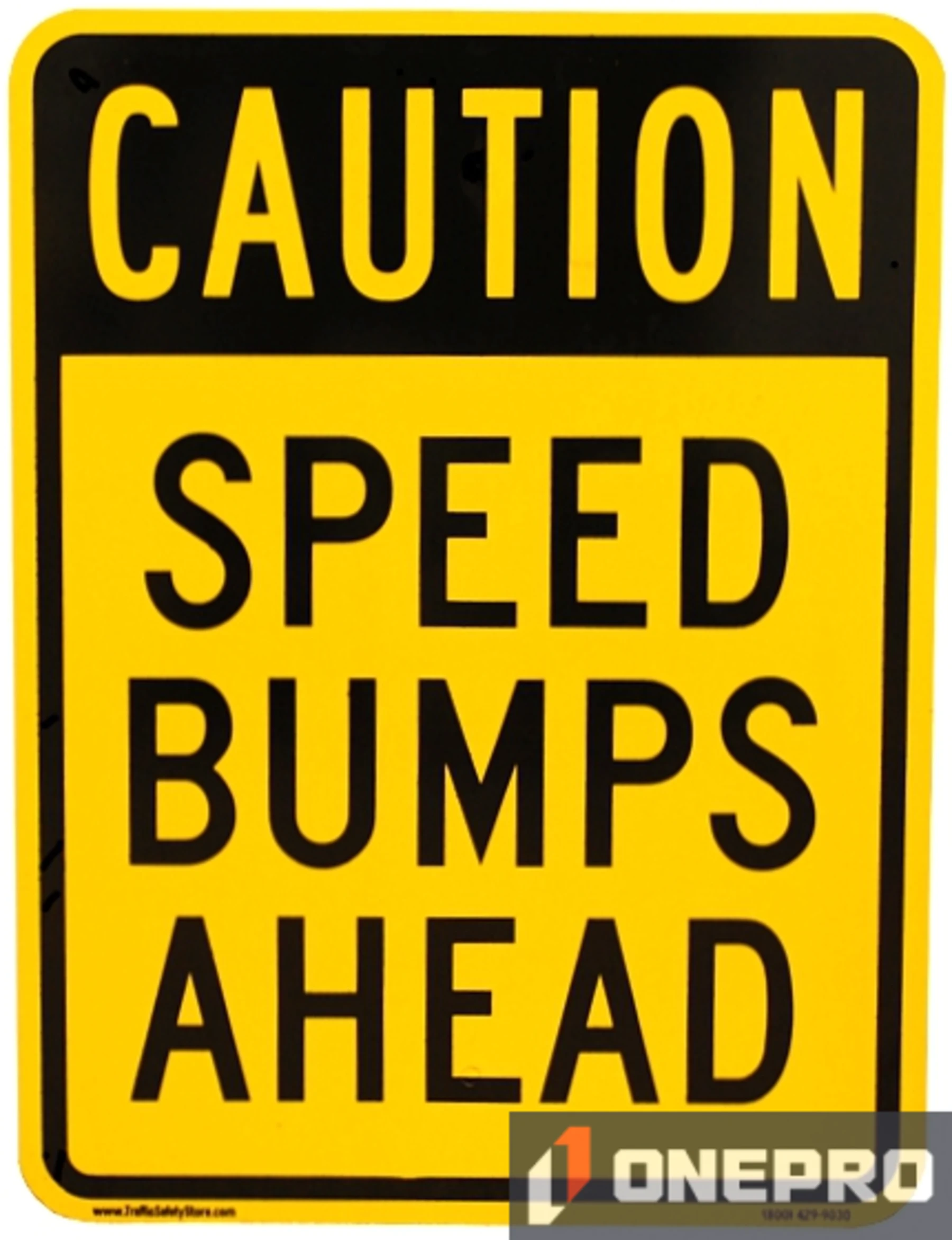 18\" x 24\", EG Reflective, \"Caution Speed Bumps Ahead\" Sign