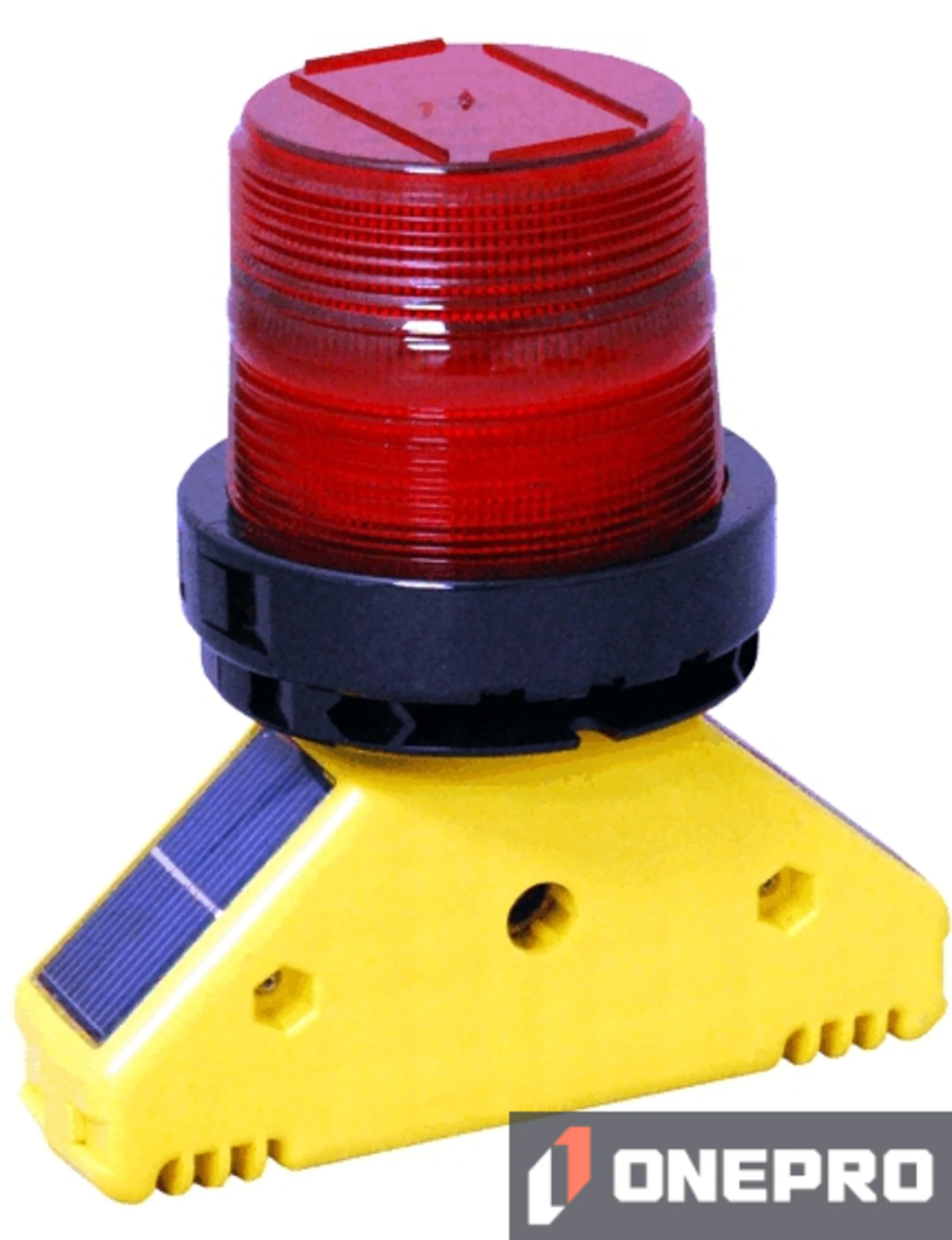Solar LED Airport Barricade Light with Photo-Cell, Red 360 degree lens