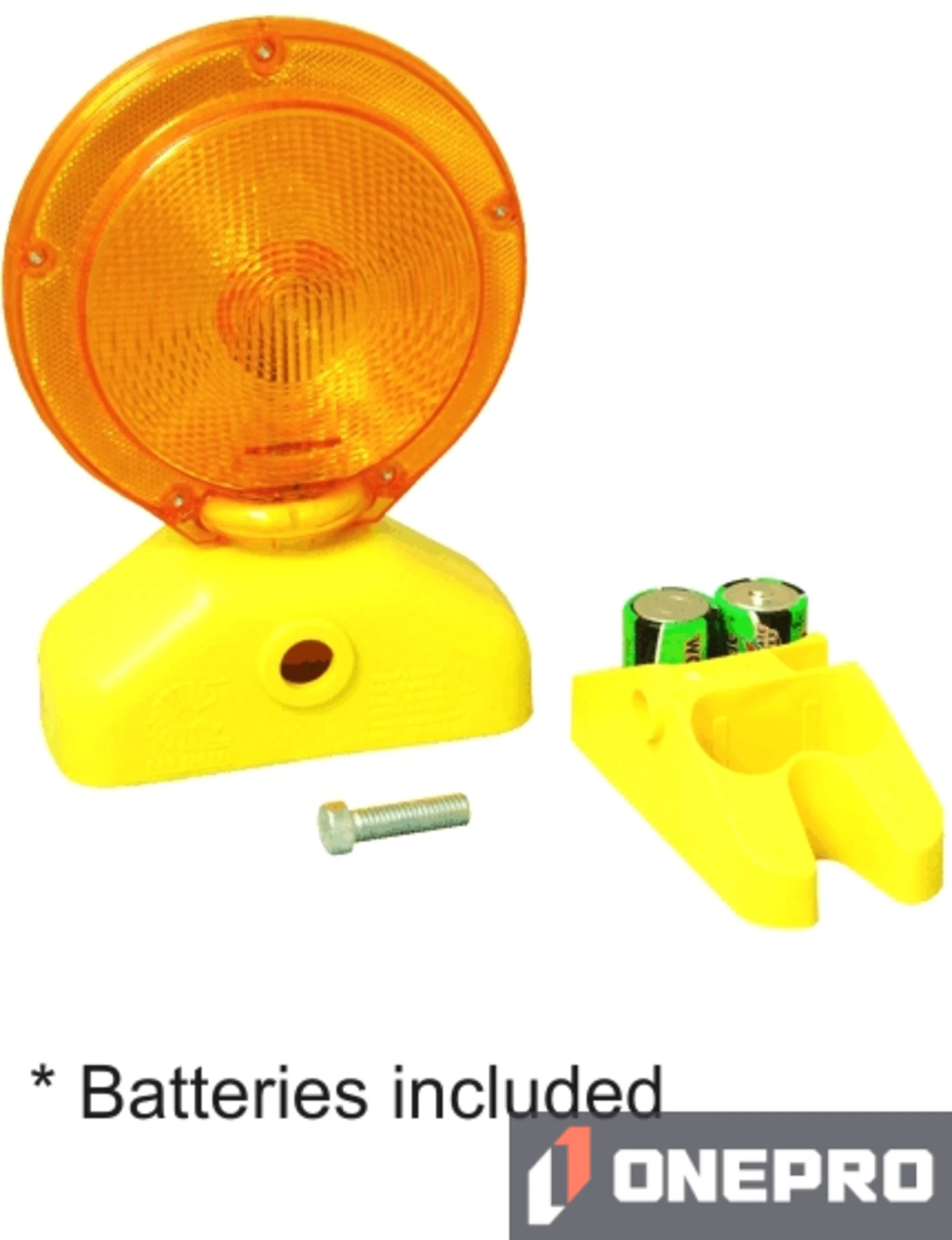 Solar Assist D-Cell Barricade Light with Two (2) D-Cell Batteries
