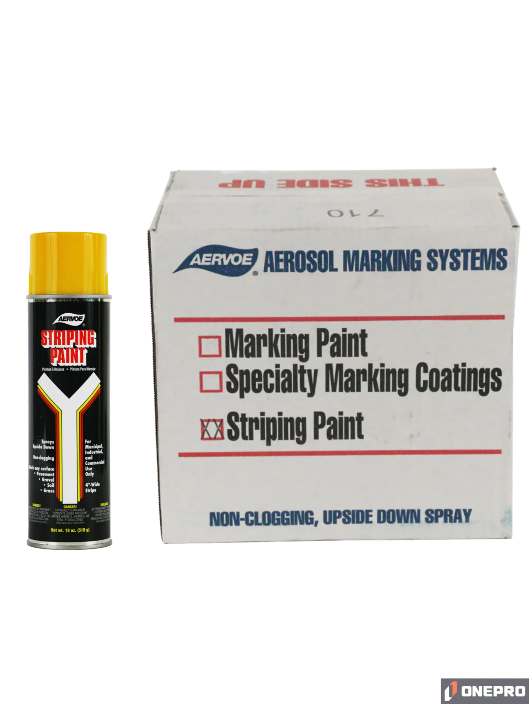 Yellow Solvent Based, Striping Paint (Case of 12)