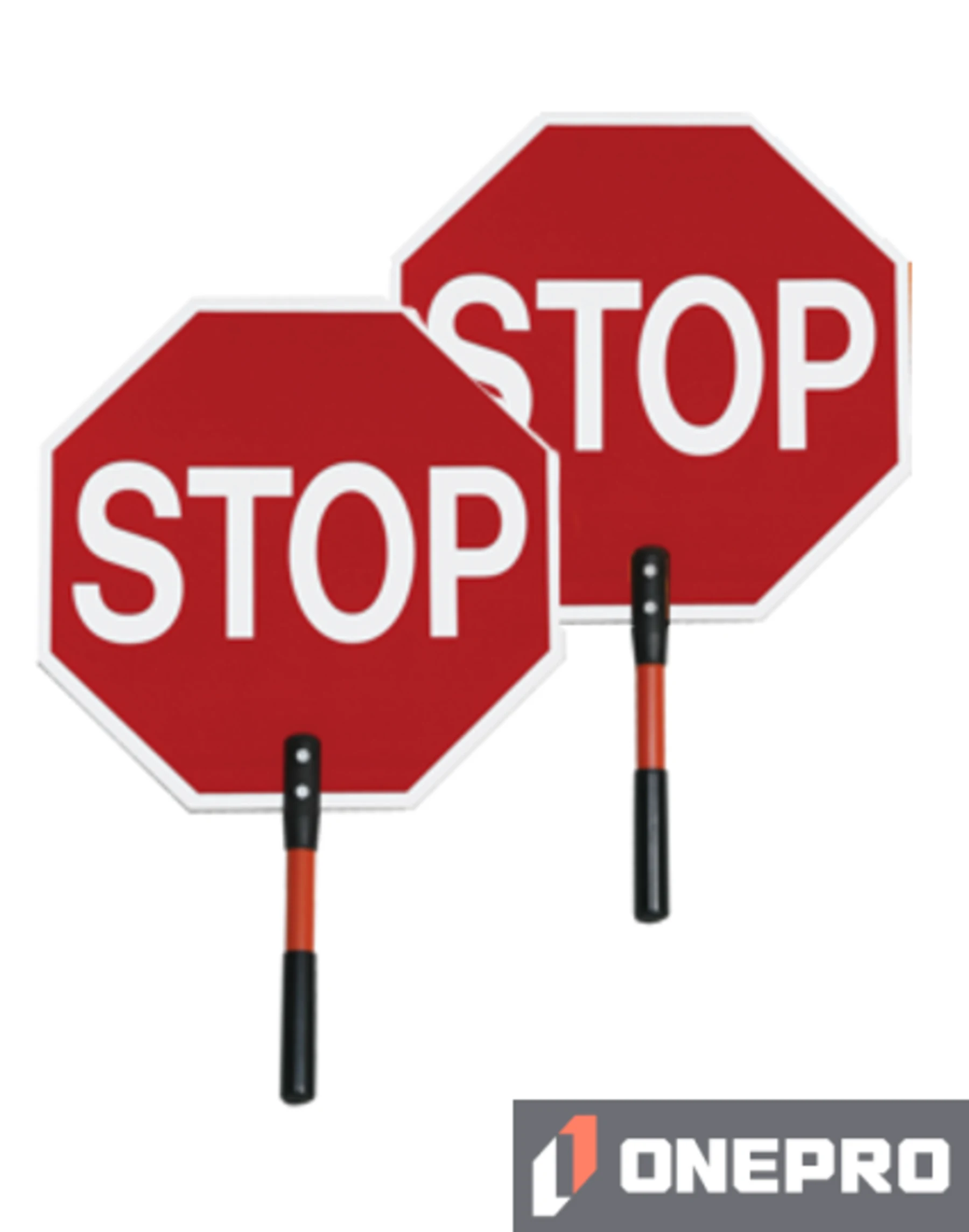 Heavy-Duty 18\" EG Reflective STOP/STOP Paddle with 12\" Plastic Handle