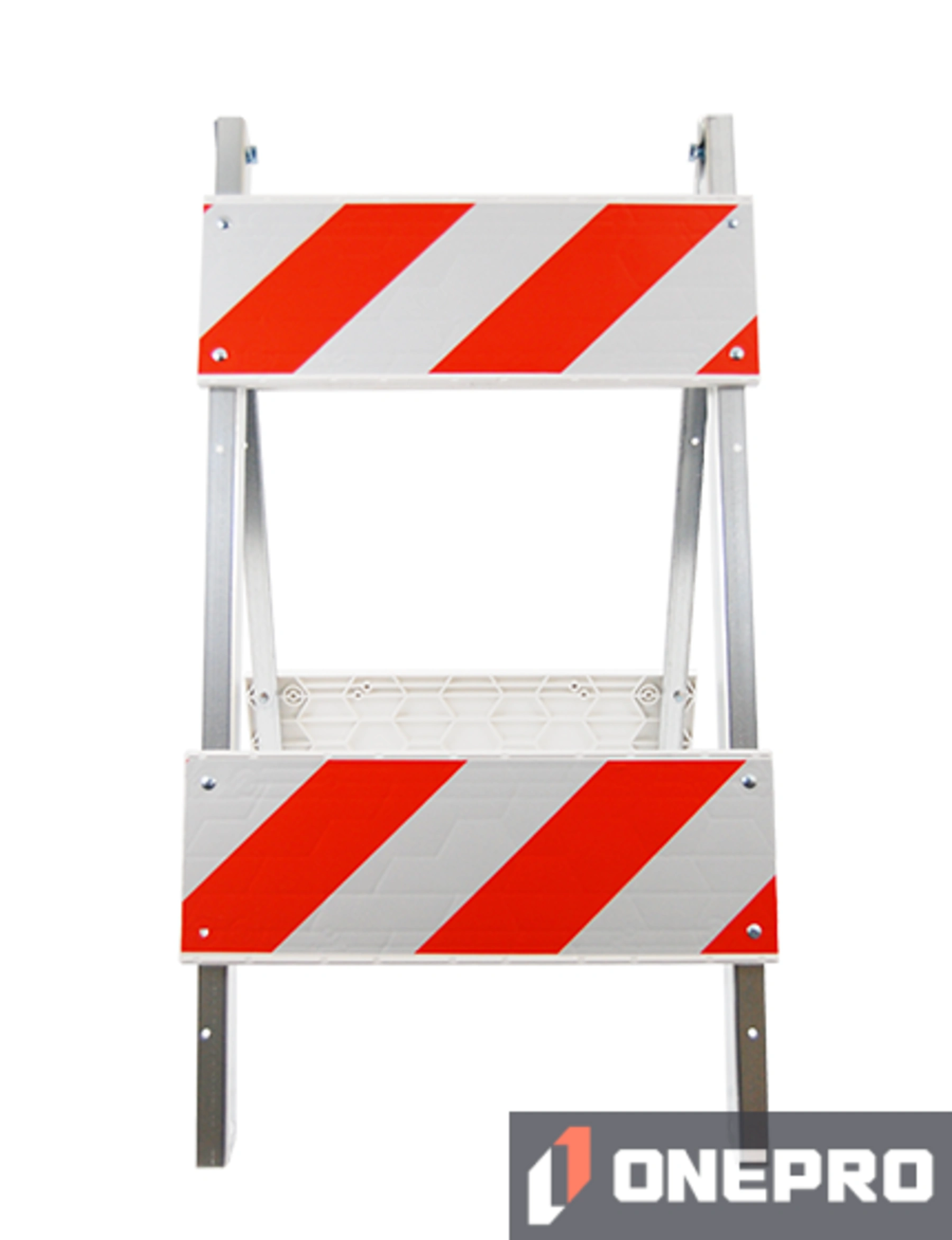 Economy+ Type II Barricade with Steel Legs, Plastic Panels \u0026 HI Reflective Sheeting