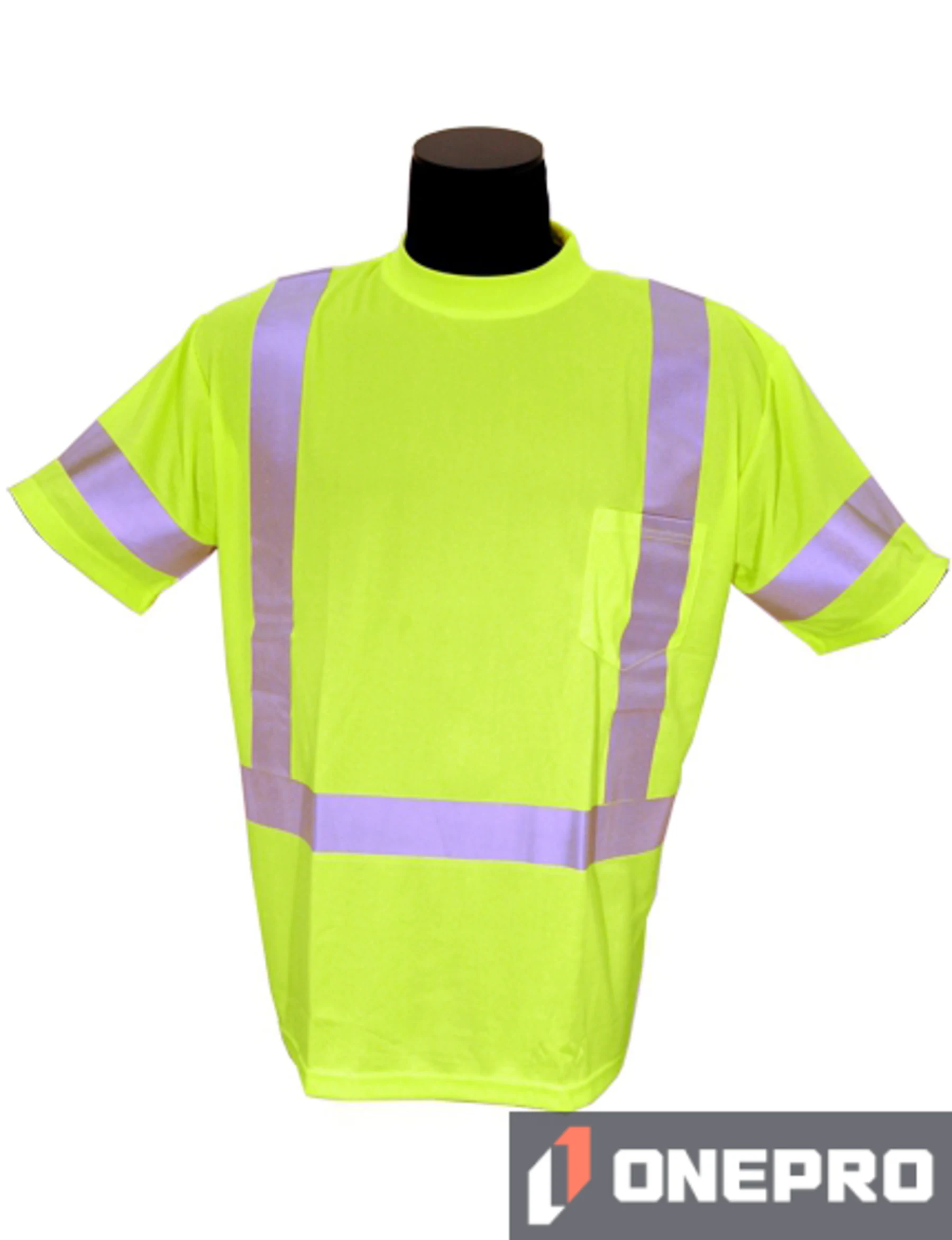 LIME, High Visibility, Microfiber Polyester Class 3 T-Shirt, Large