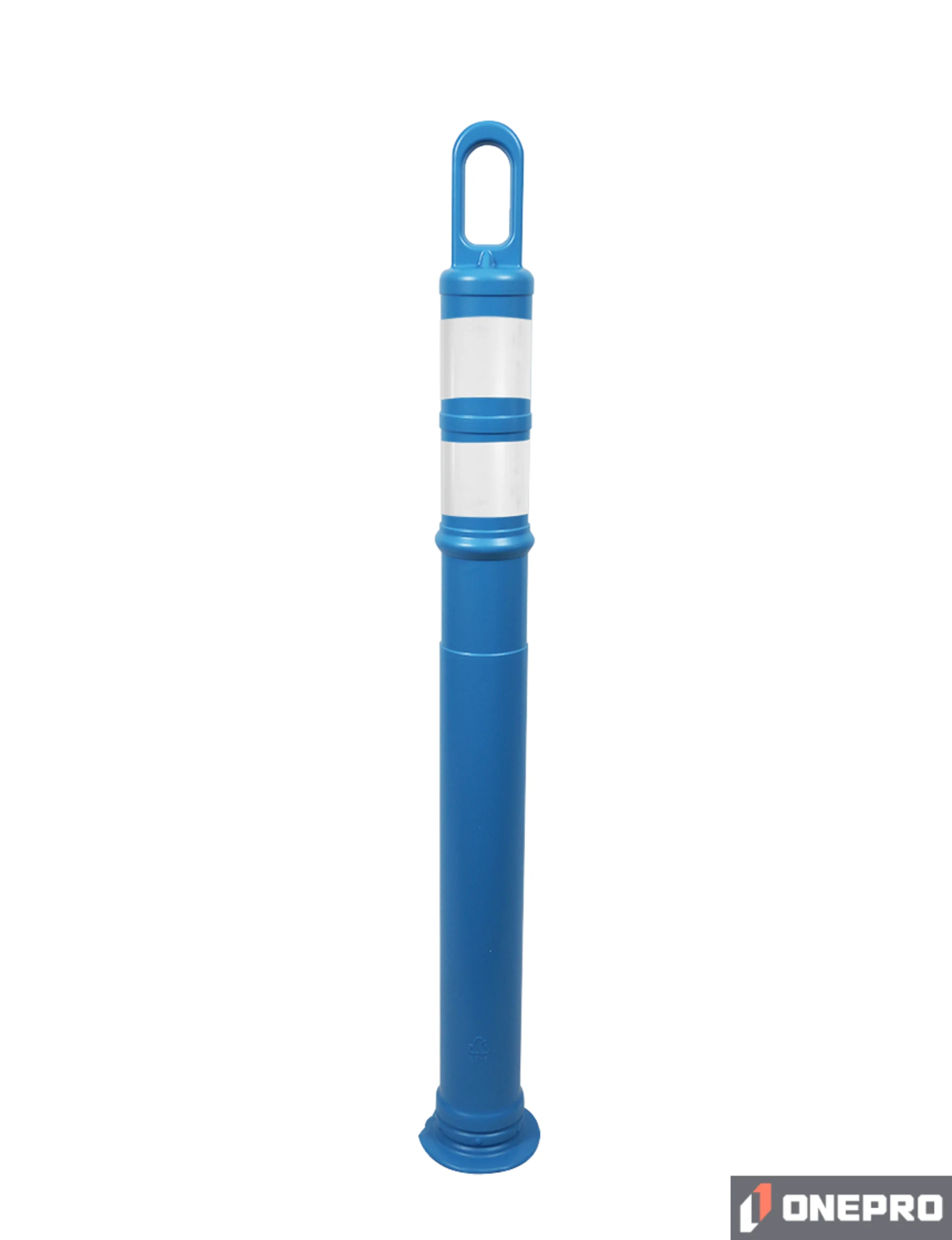 42\" BLUE Looper Tube with two (2) 3\" Reflective Collars and 18 lb Base