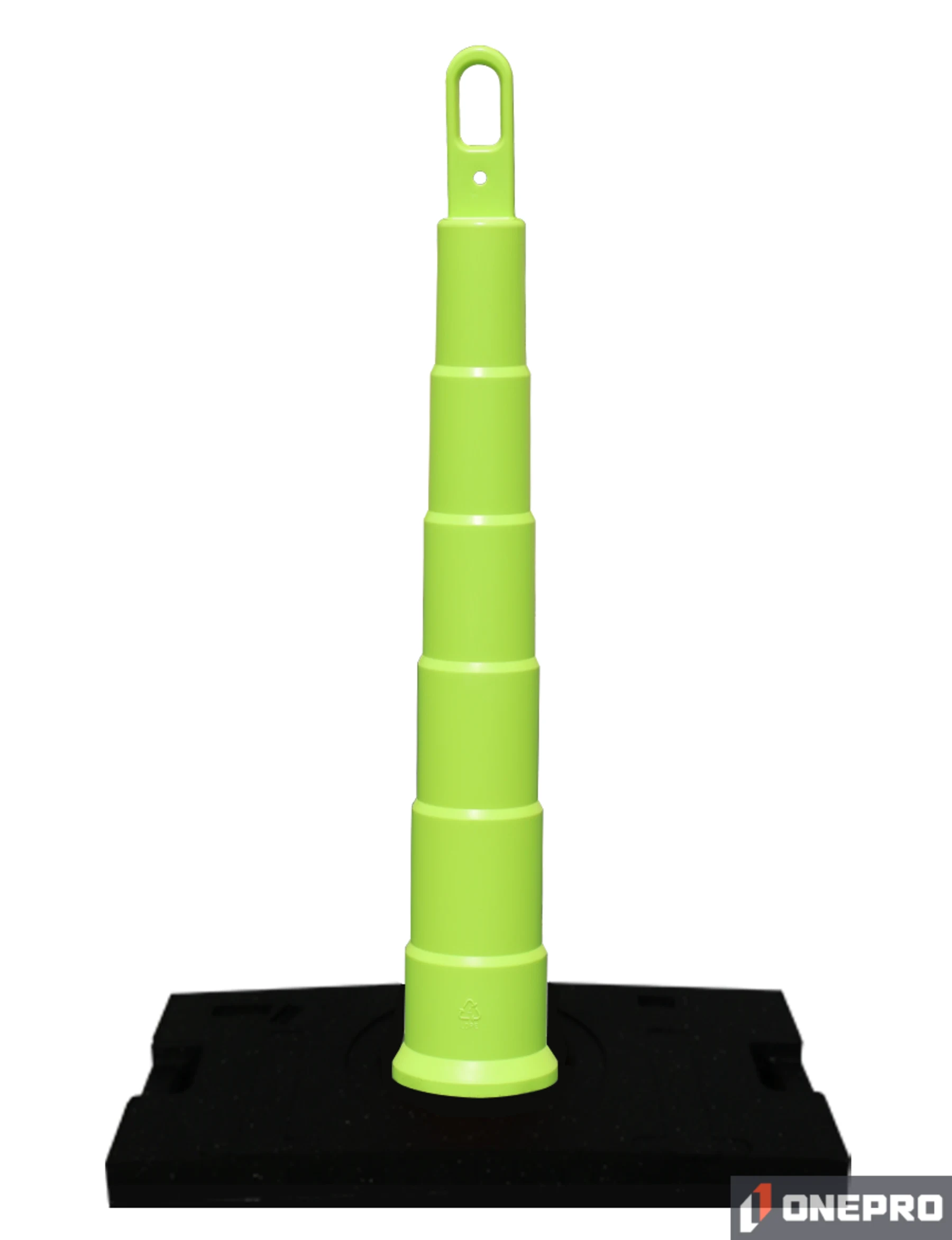 42\" LIME, Traffix Looper Cone with 30 lb Rubber Base