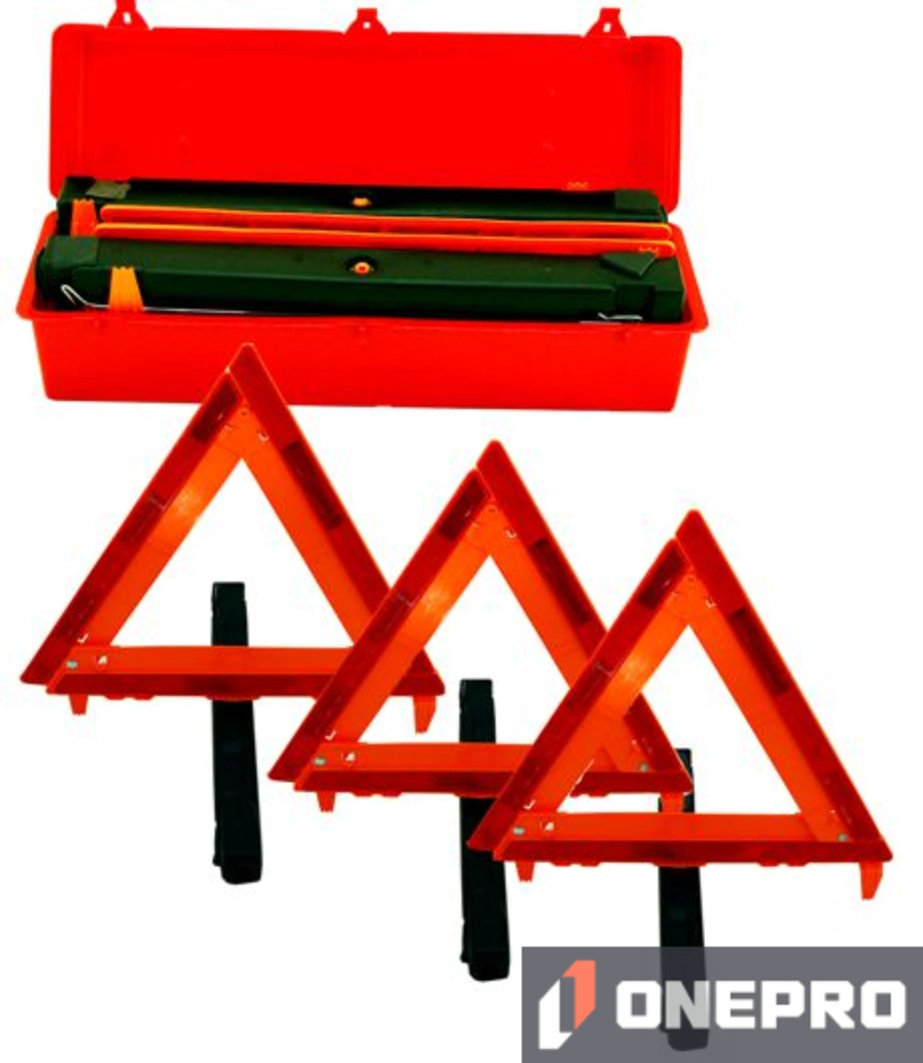 Reflective Triangle Warning Kit in Carrying Case (Includes three folding triangles)