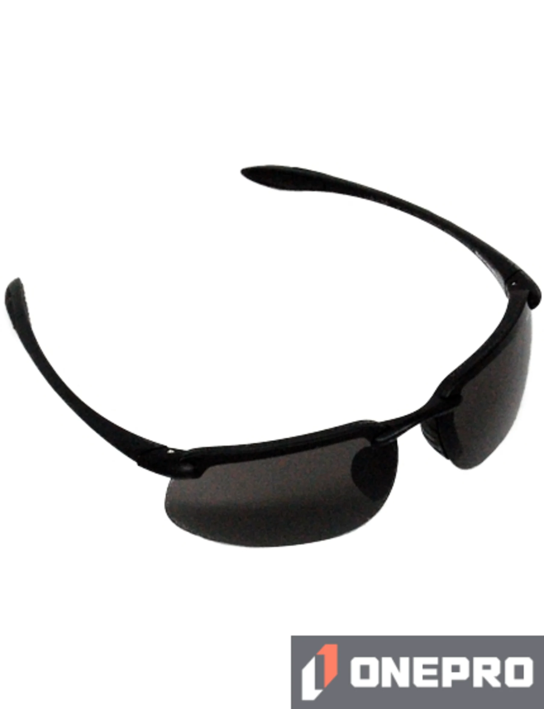 Z87+ Safety Sunglasses (rectangular lens, matte-black frame, gray anti-fog lens)