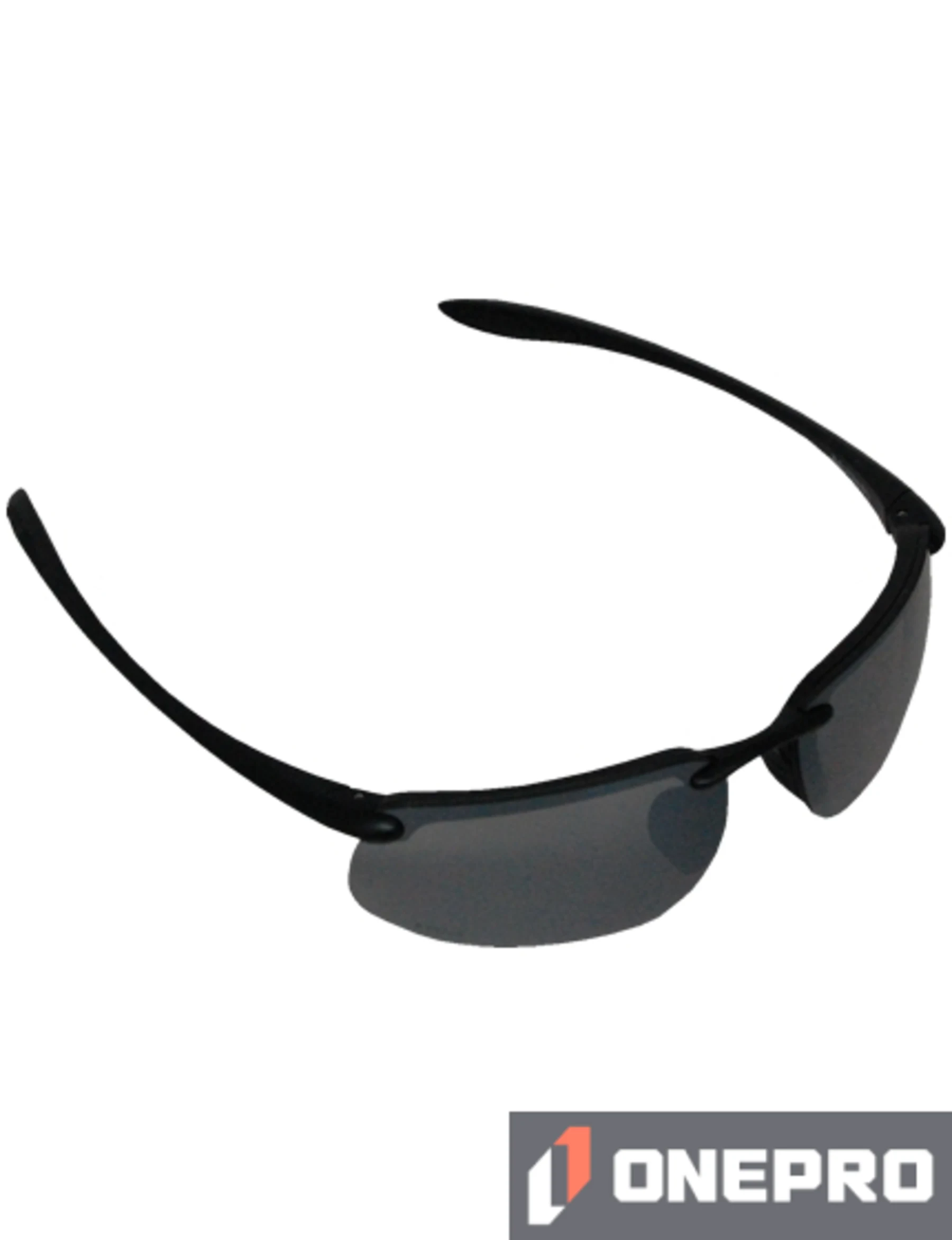 Z87+ Safety Sunglasses (rectangular lens, matte-black frame, silver mirror anti-fog lens)