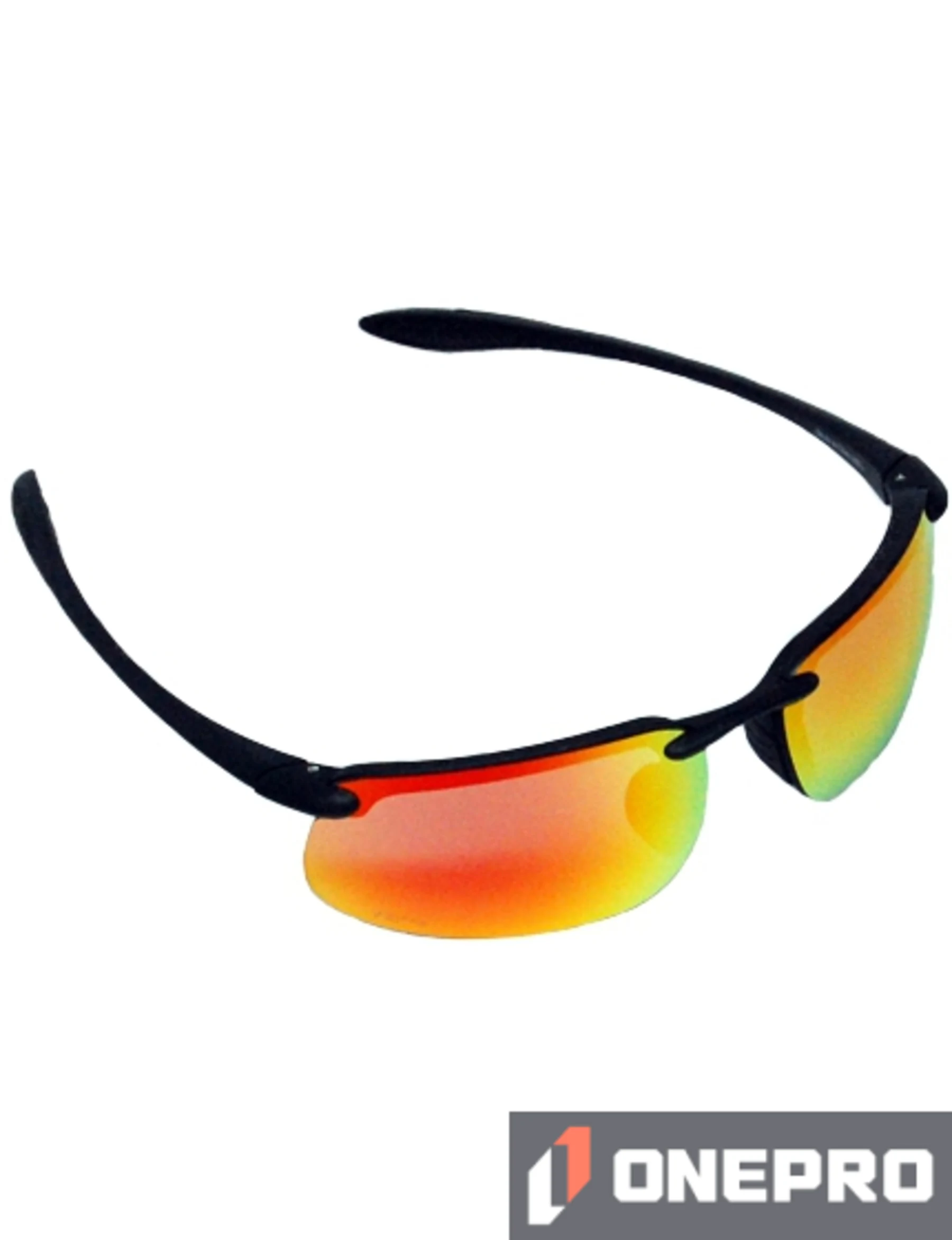 Z87+ Safety Sunglasses (rectangular lens, matte-black frame, HD red mirror anti-fog lens)