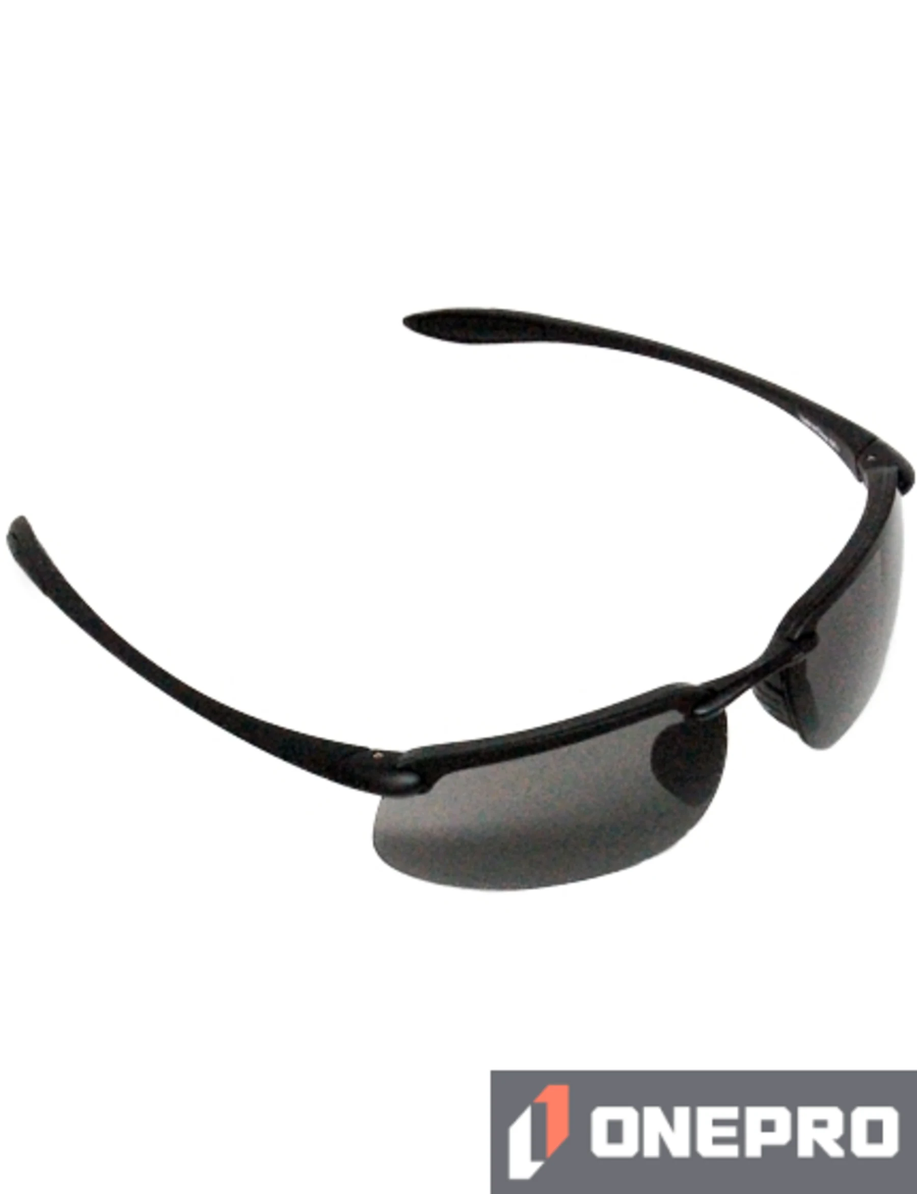 Z87+ Safety Sunglasses (rectangular lens, matte-black frame, neutral gray anti-fog lens)