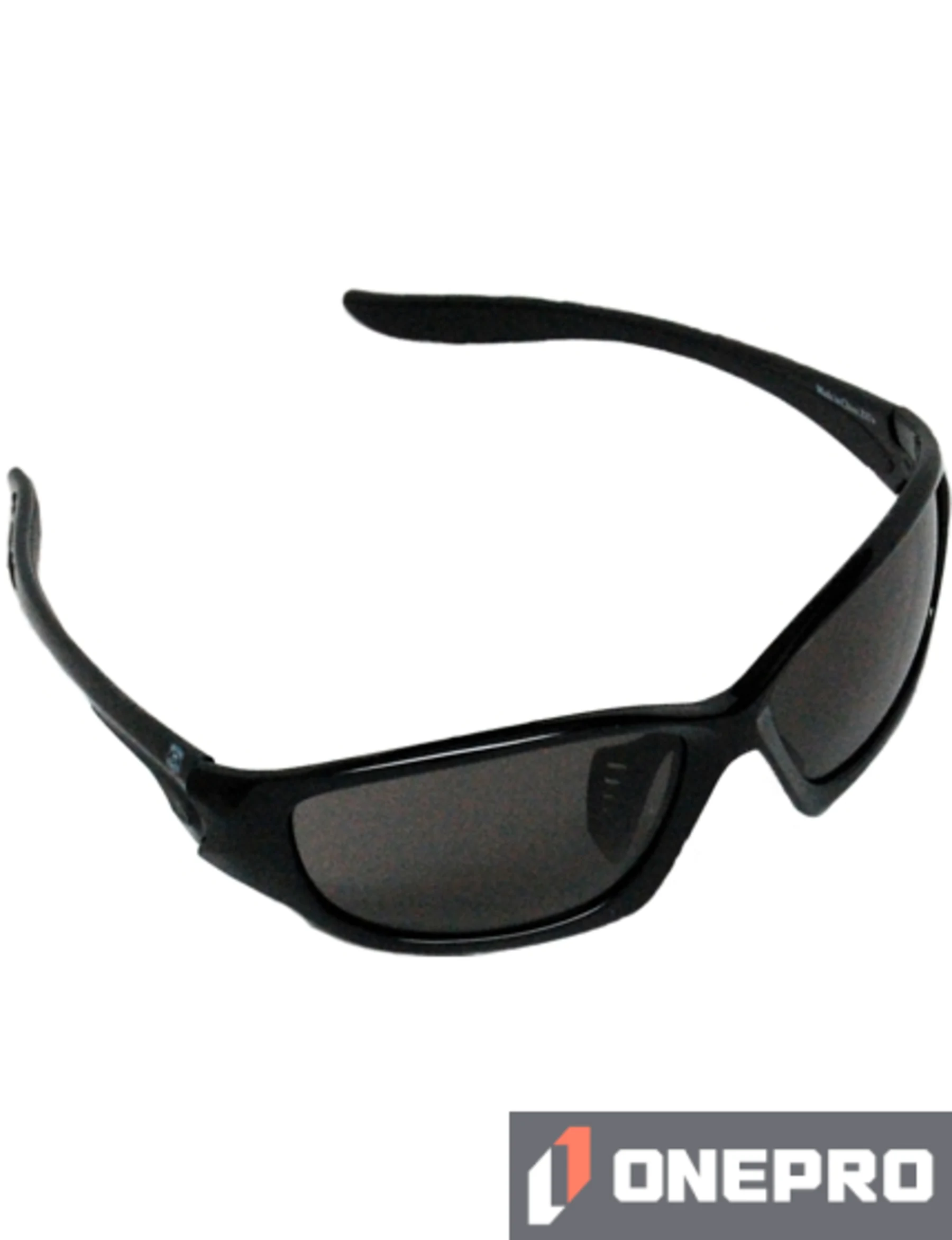 Z87+ Safety Sunglasses (full frame contemporary, gloss-black frame, gray anti-fog lens)