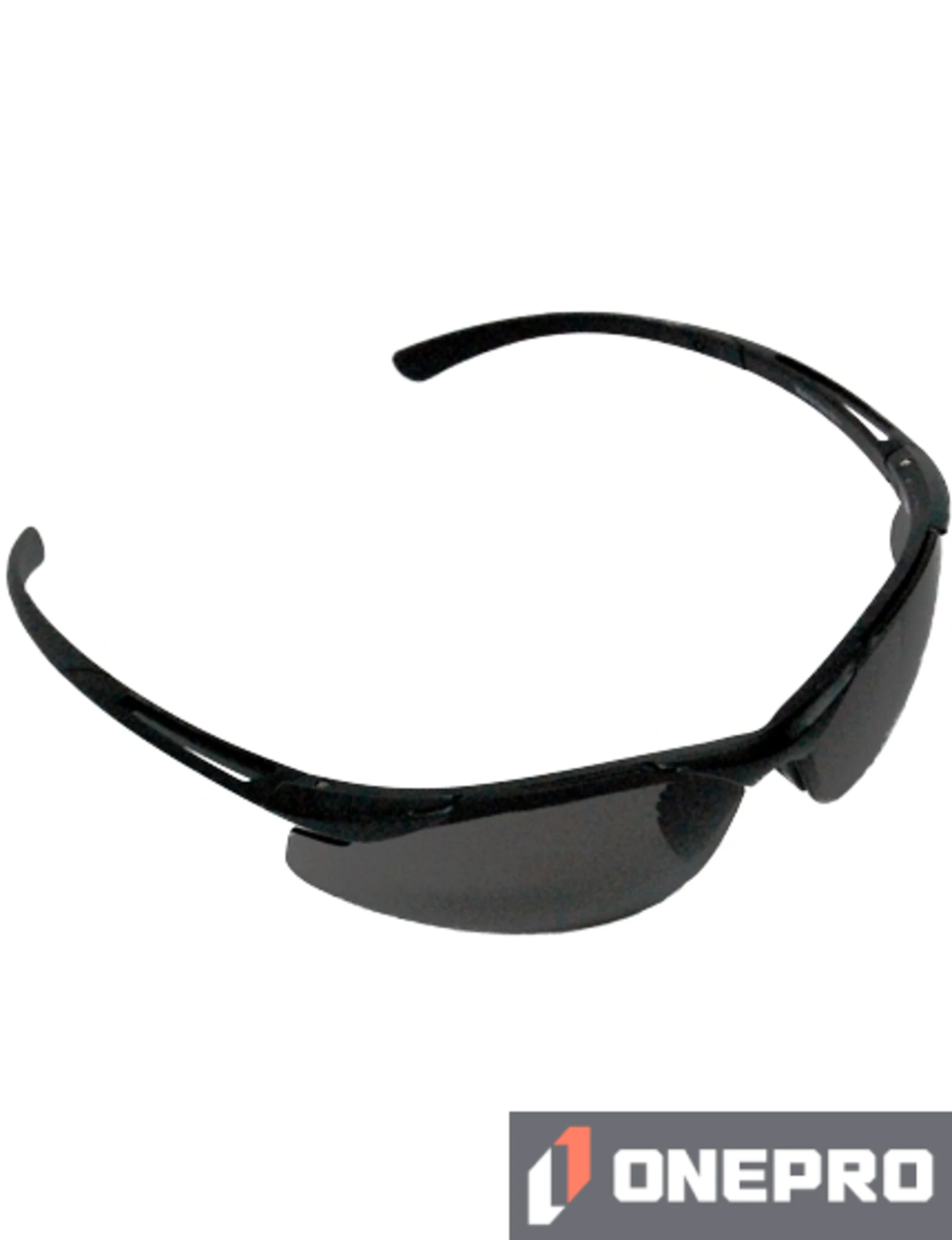 Z87+ Safety Sunglasses (light, wrap around lens, matte-black frame, neutral gray anti-fog lens)