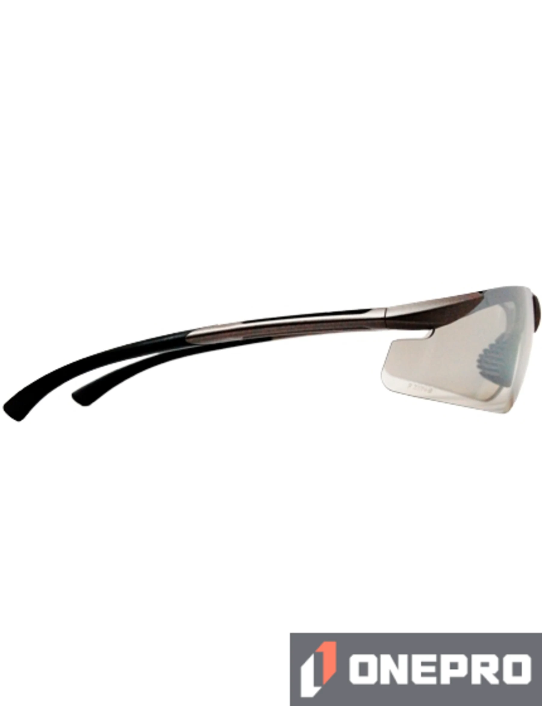 Z87+ Safety Sunglasses (light, wrap around lens, champagne frame, IO silver mirror anti-fog lens)