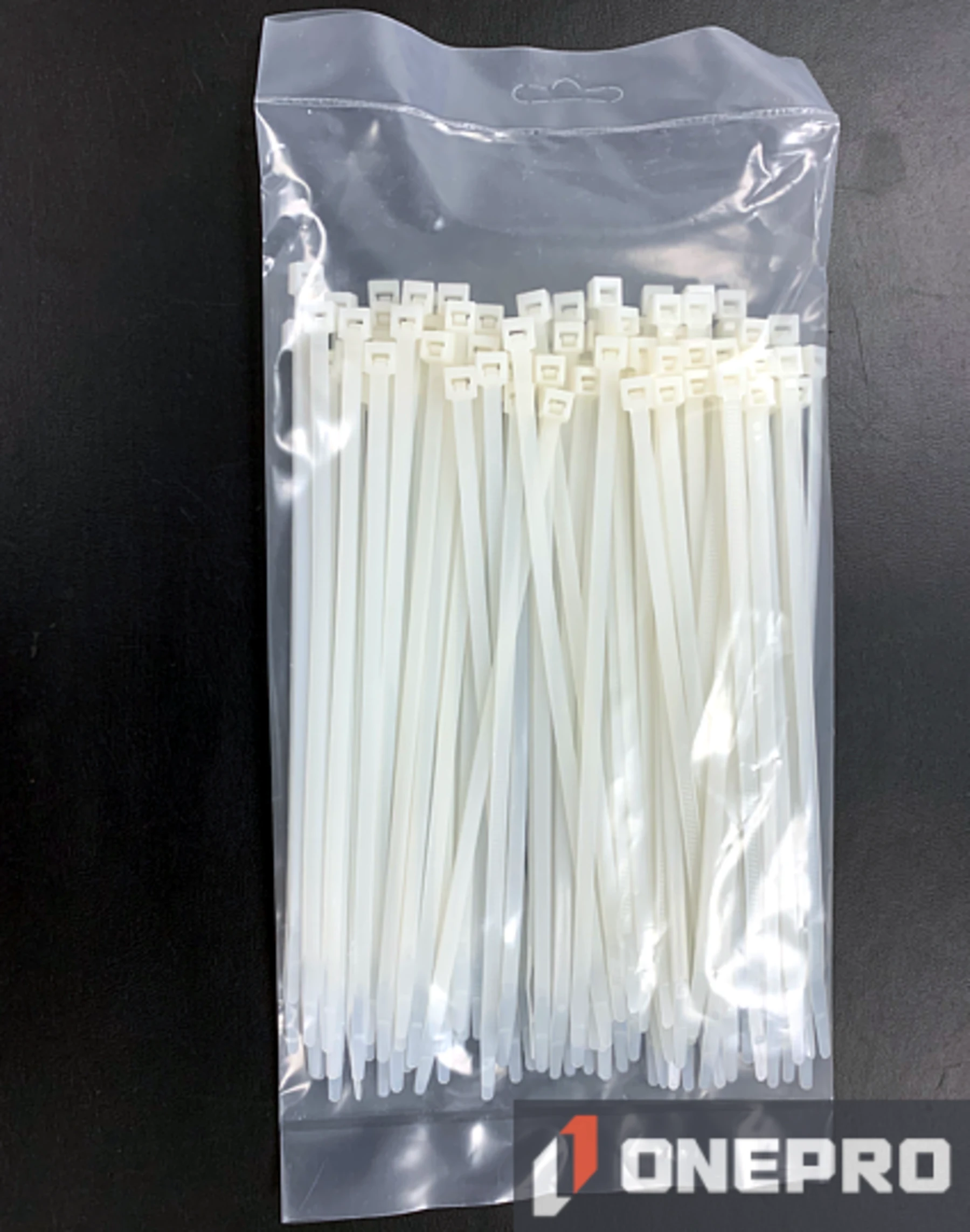 Bag of 100, 7\" Long, Natural White, Zip Ties